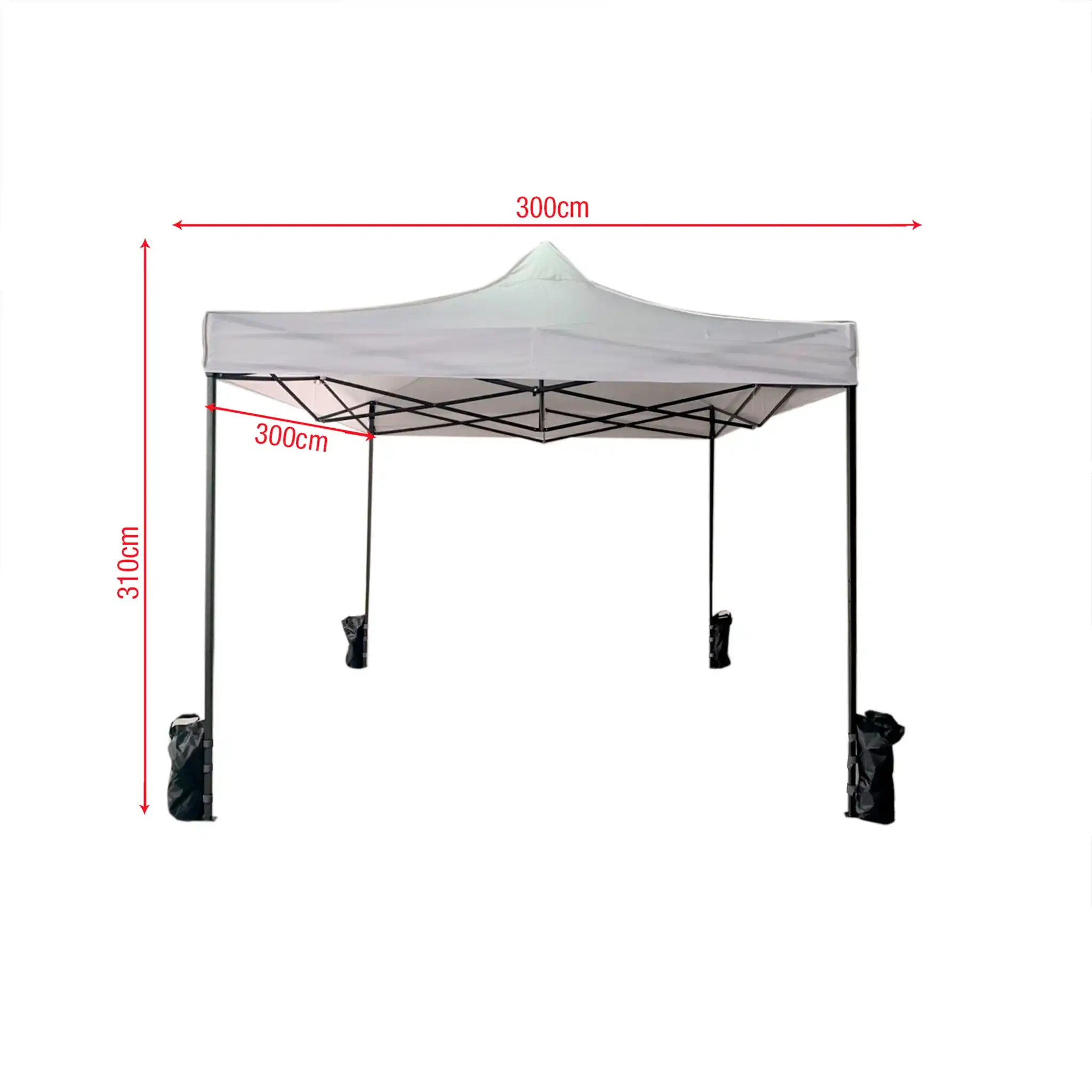 Agerato - Gazebo da giardino 3x3 pieghevole con pesi - Image 5
