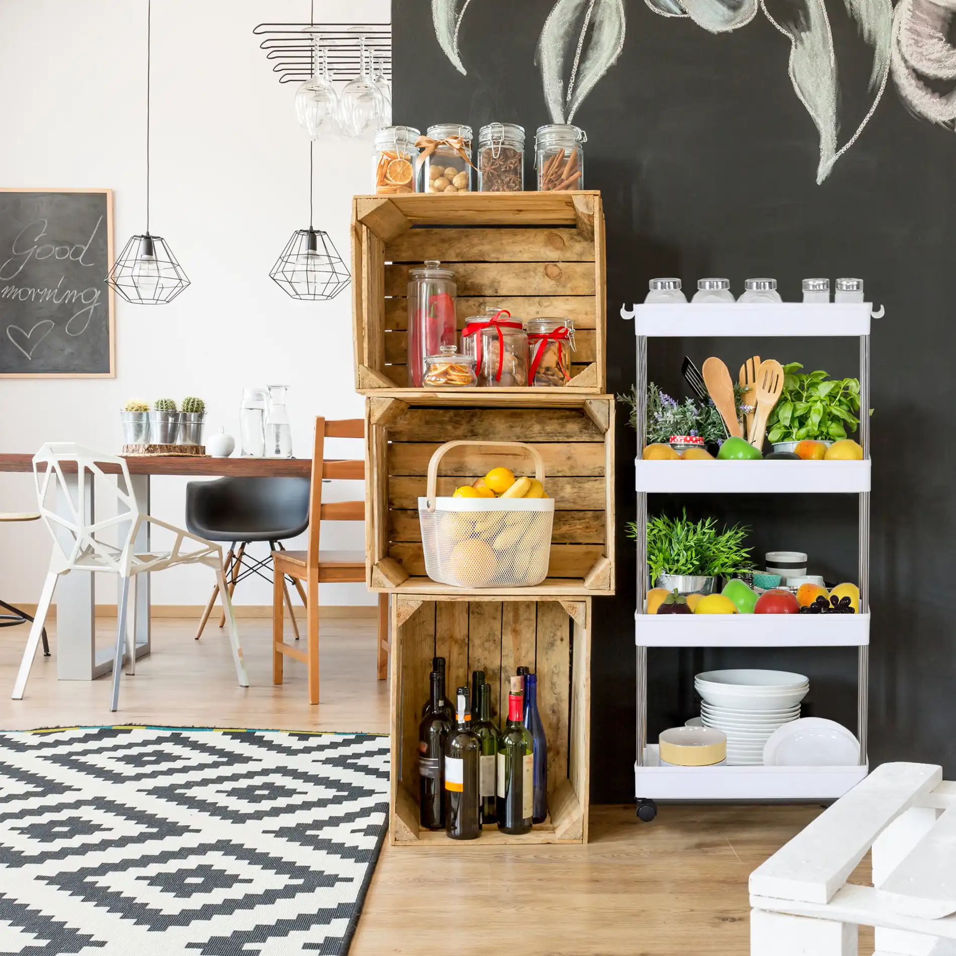 Aglaia - Carrello multiuso per cucina o bagno con 4 ripiani - Image 2