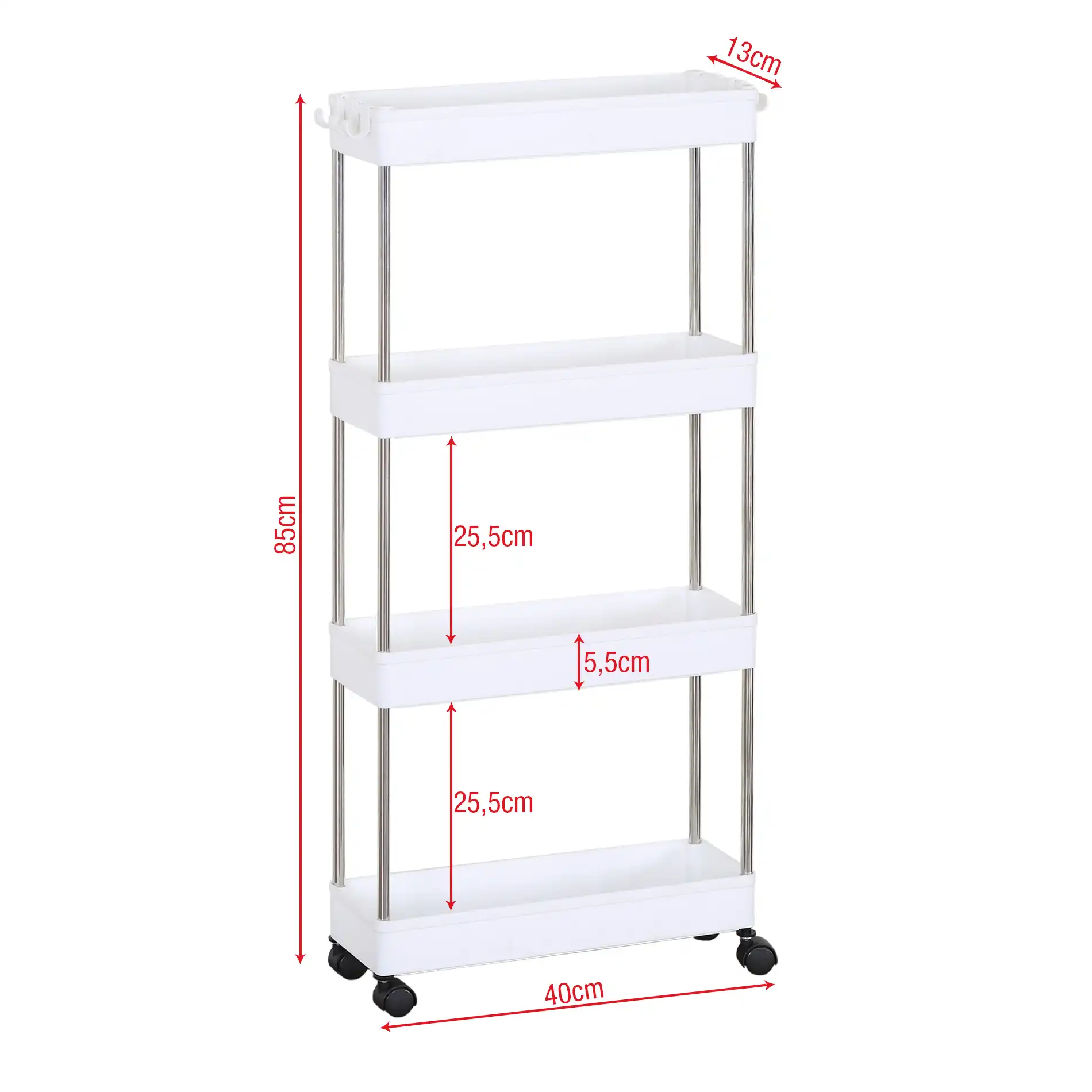 Aglaia - Carrello multiuso per cucina o bagno con 4 ripiani - Image 7