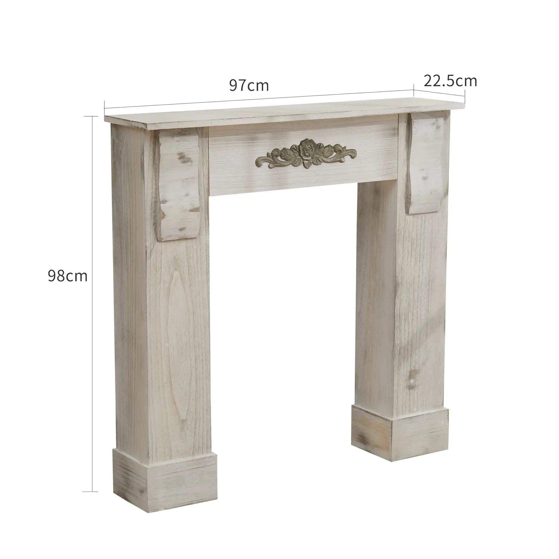 Ailanto - Cornice camino decorativa grigia in stile shabby - Image 4