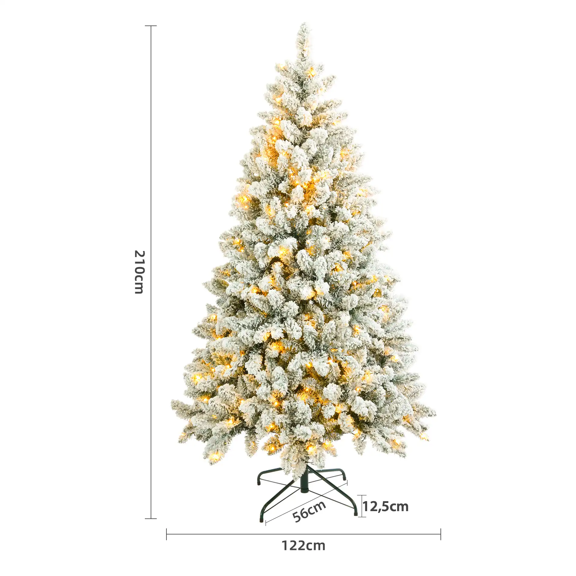 Akik - Albero di Natale con neve finta e luci a led H 210 cm - Image 6