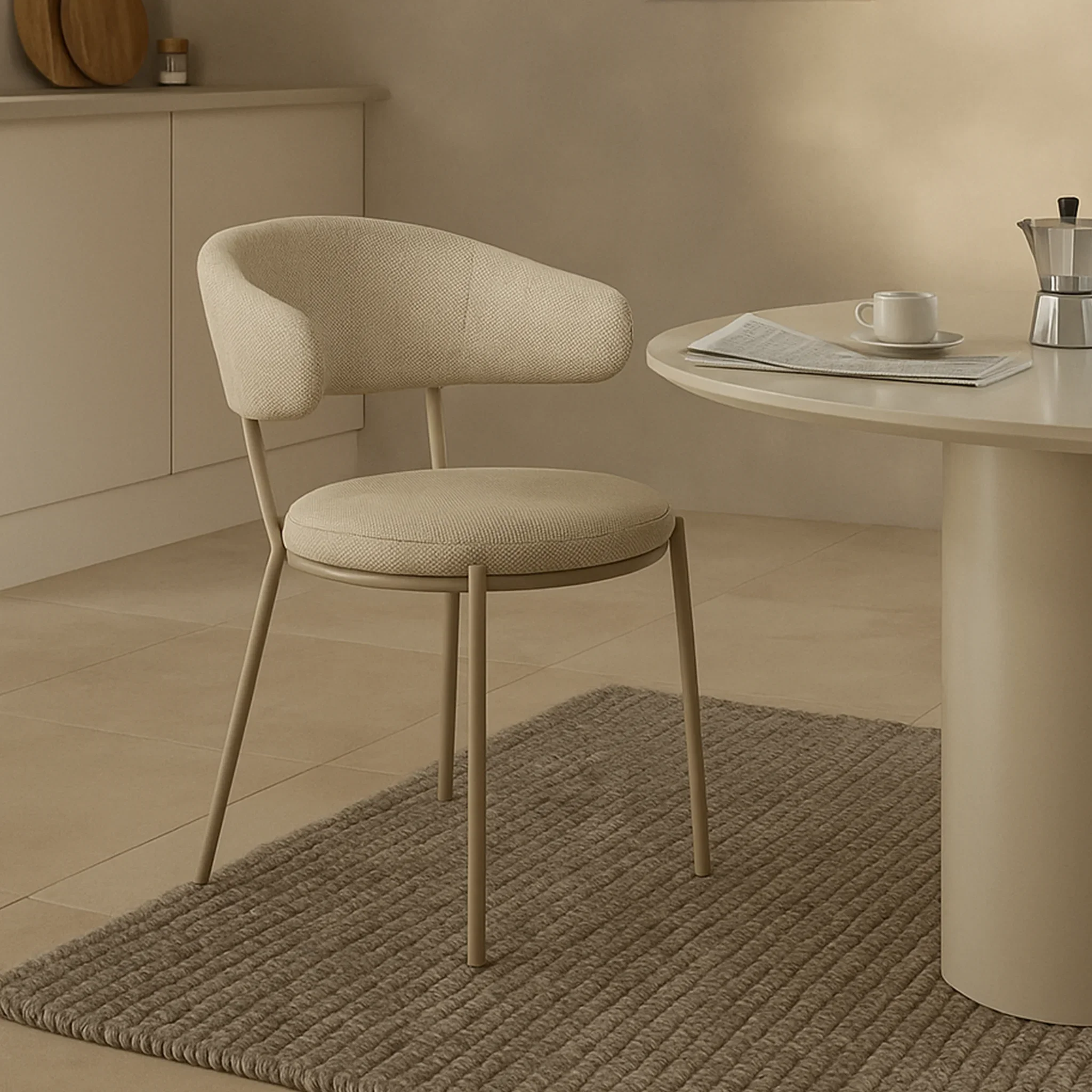 Alamanda - Set 2 sedie da pranzo design beige in stile moderno - Image 2