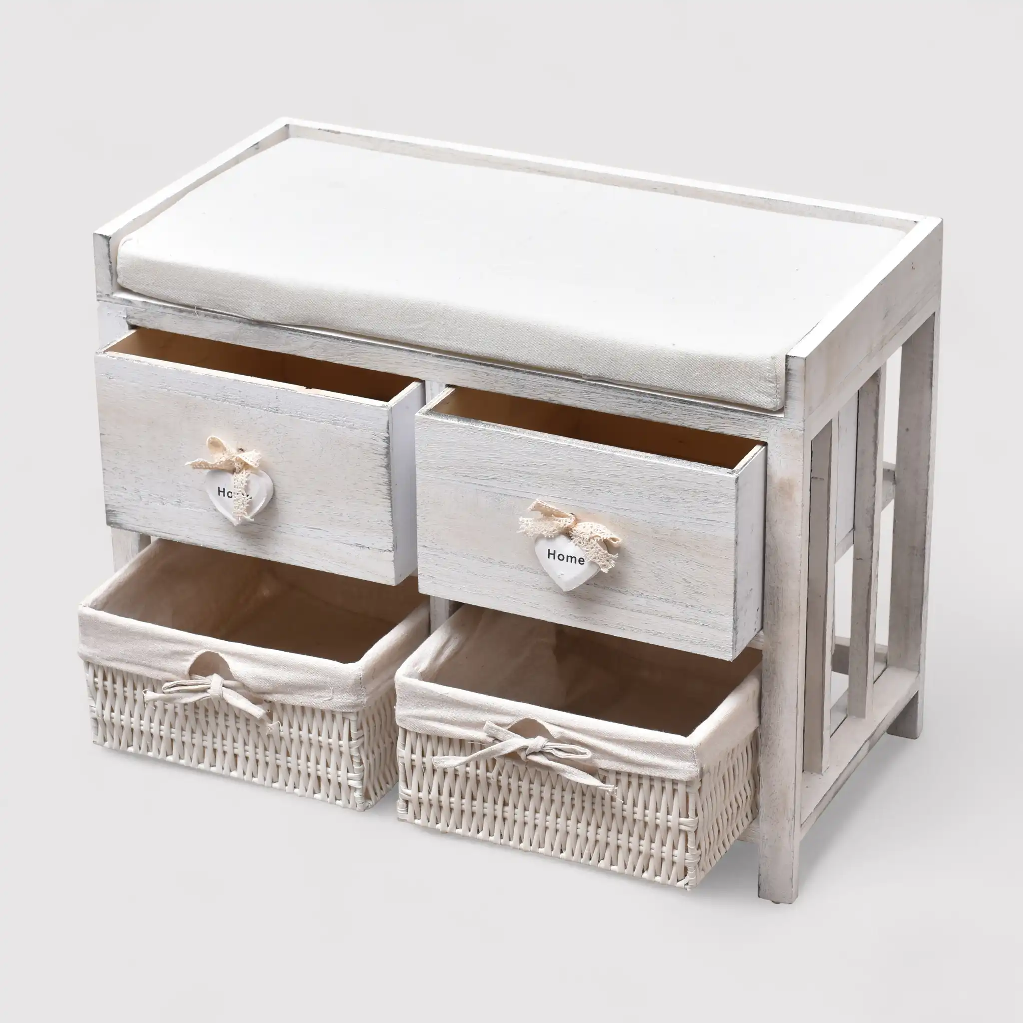 Altea - Panca contenitore shabby con 2 cassetti e 2 ceste - Image 4