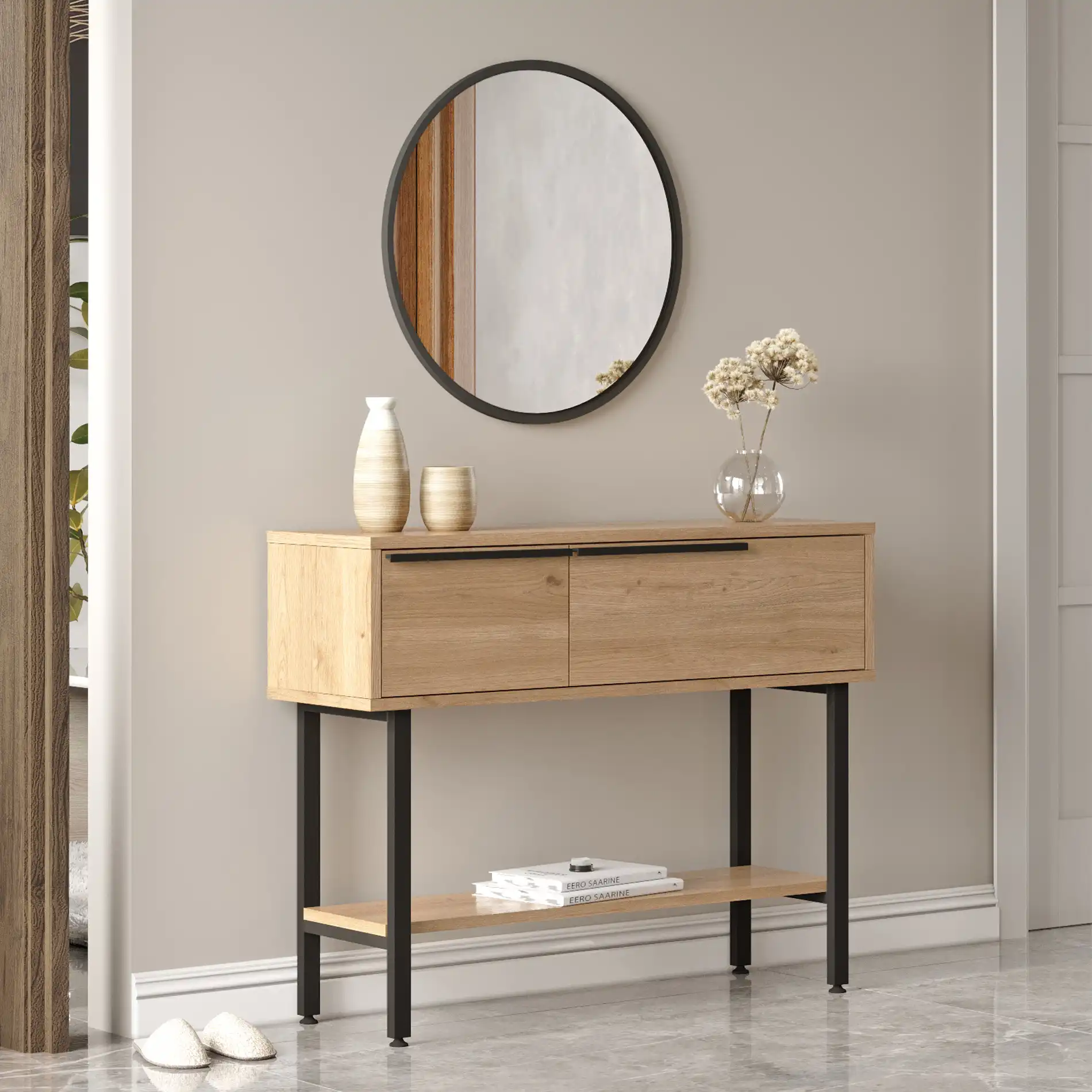 Anbar - Specchio tondo moderno grigio antracite Ø 60 cm - Image 3