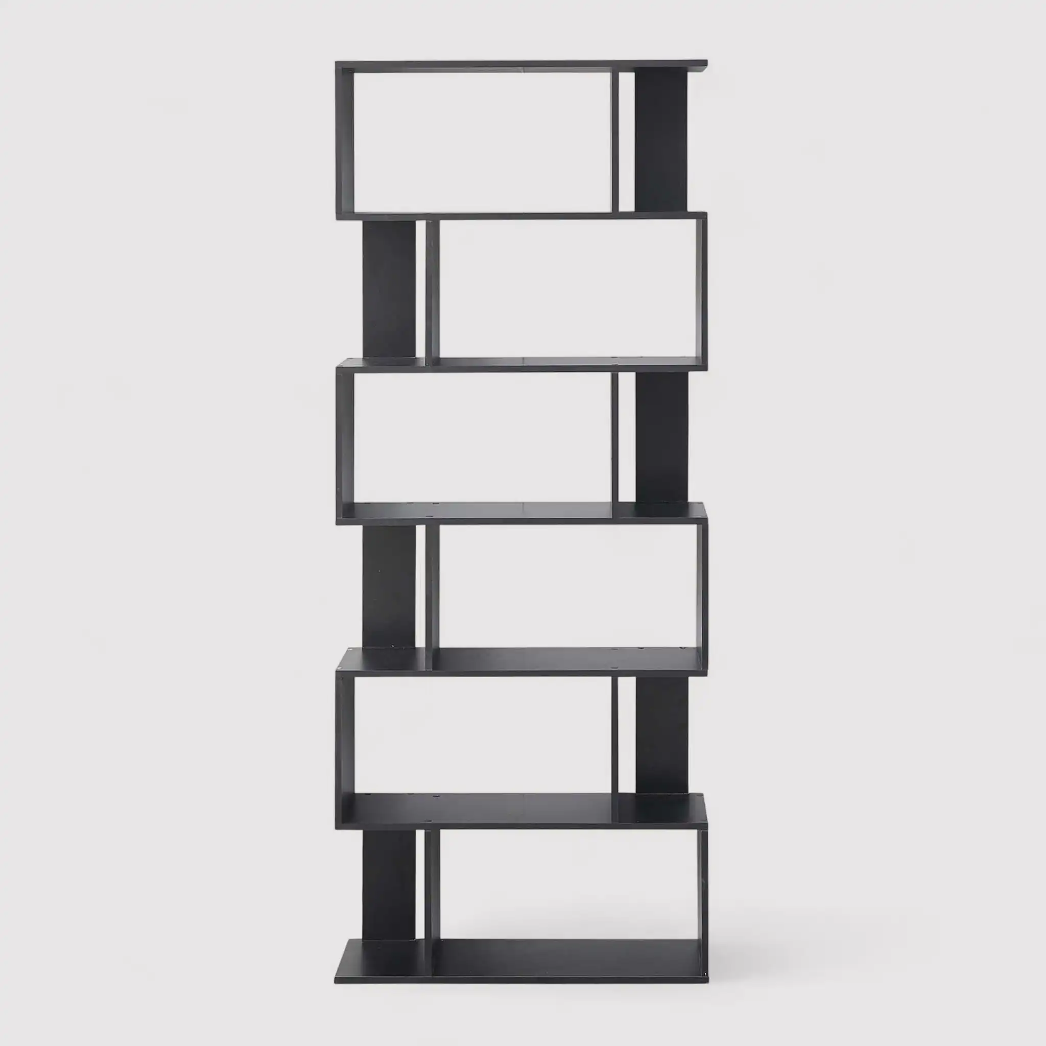 Anemone - Libreria moderna nera con 6 ripiani a scaffale