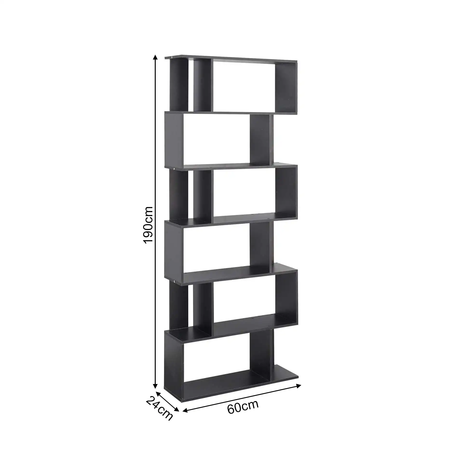 Anemone - Libreria moderna nera con 6 ripiani a scaffale - Image 6