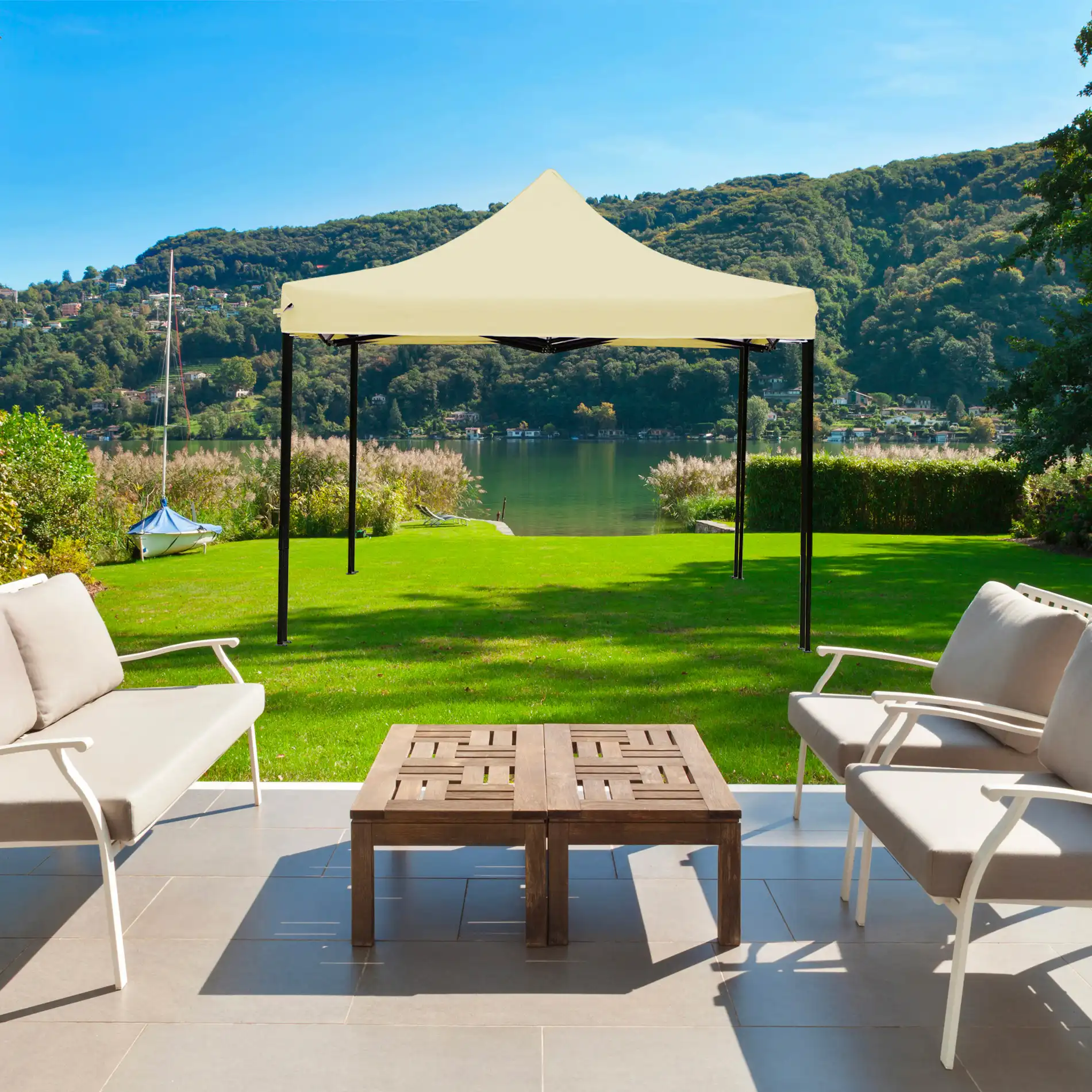 Aneto - Gazebo beige 3x3 per giardini o mercatini - Image 2