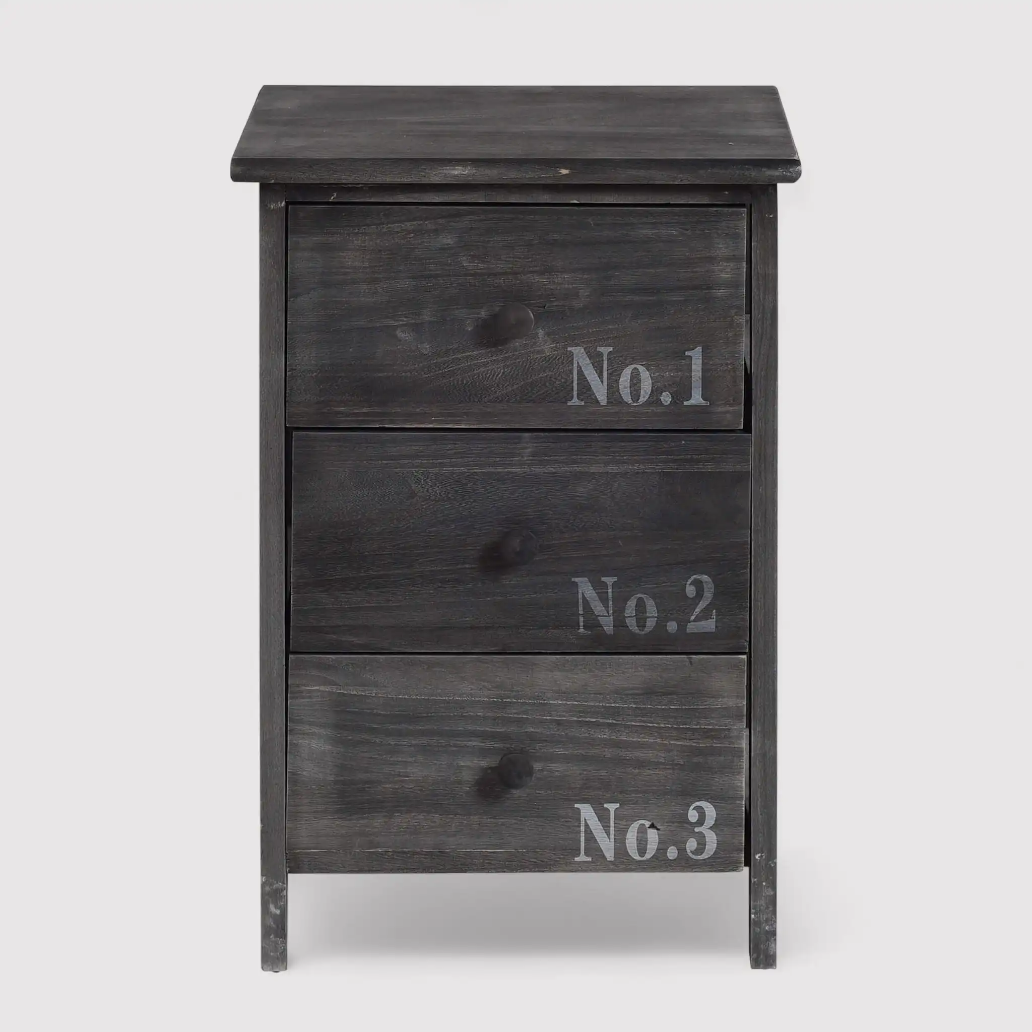 Anturio - Comodino in stile industrial con 3 cassetti decorati - Image 3
