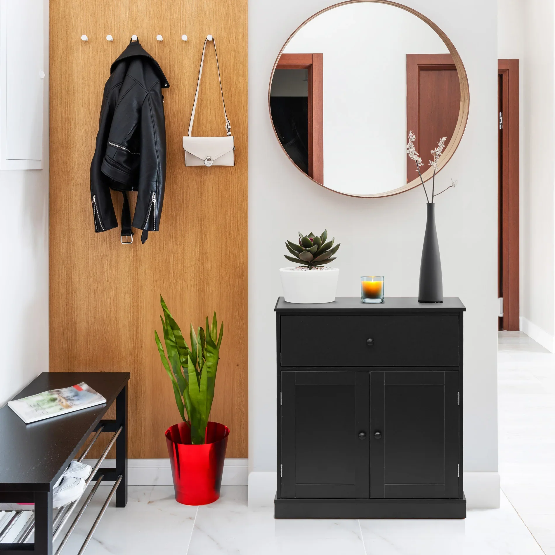 Areca - Piccola credenza nera multiuso in stile moderno - Image 3
