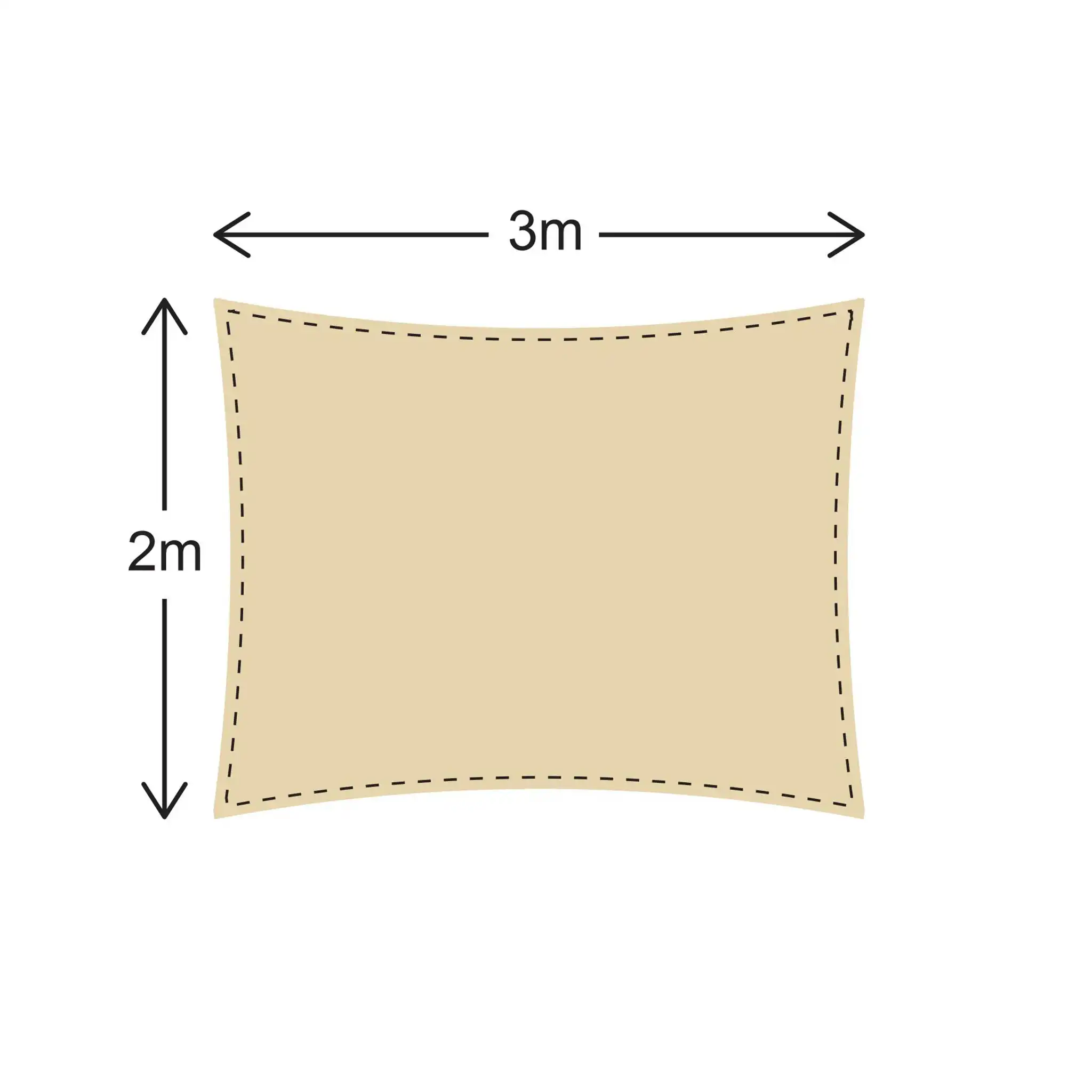 Asarum - Vela ombreggiante beige rettangolare 2x3 mt - Image 5