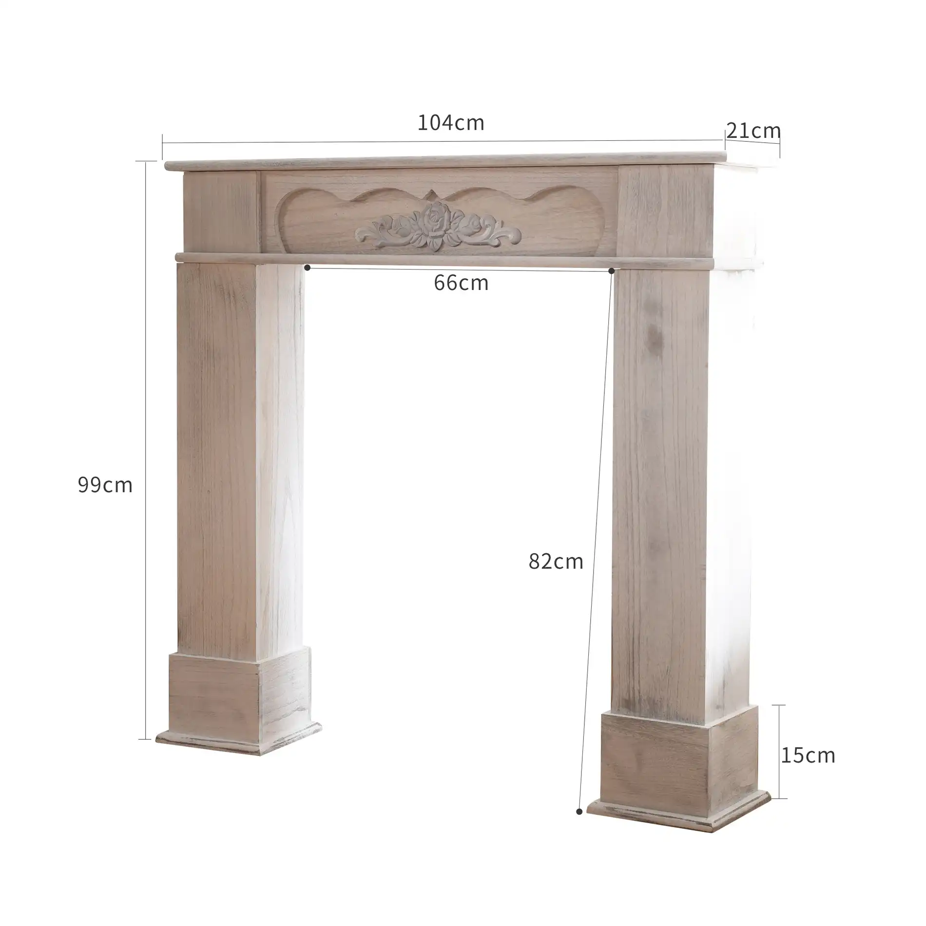 Asperula - Finto camino shabby chic bianco per salotto - Image 4