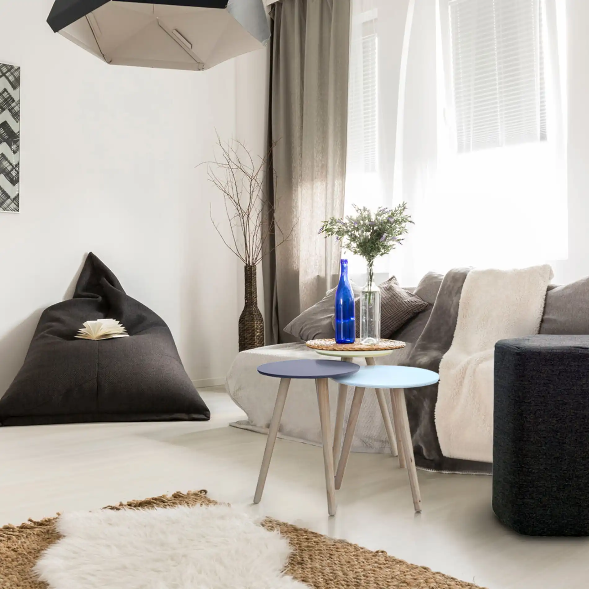 Astrid - Tavolino tondo in stile moderno e scandinavo per salotto - Image 2