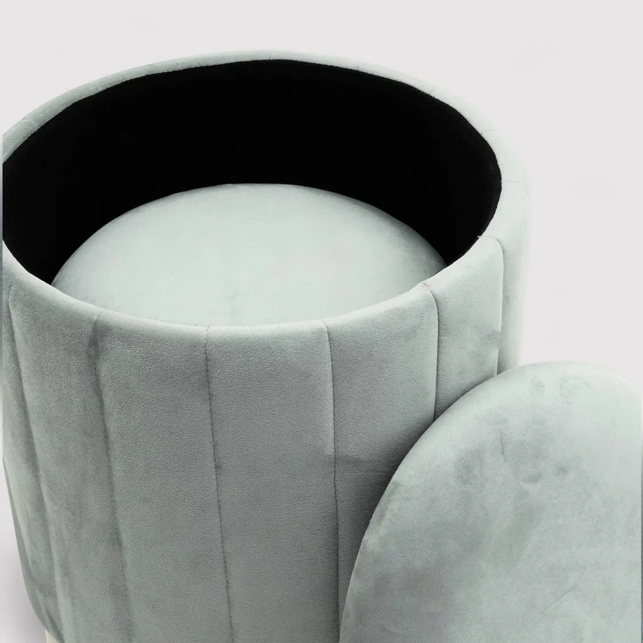 Avelos - Set di 2 pouf grigi con vano contenitore - Image 7