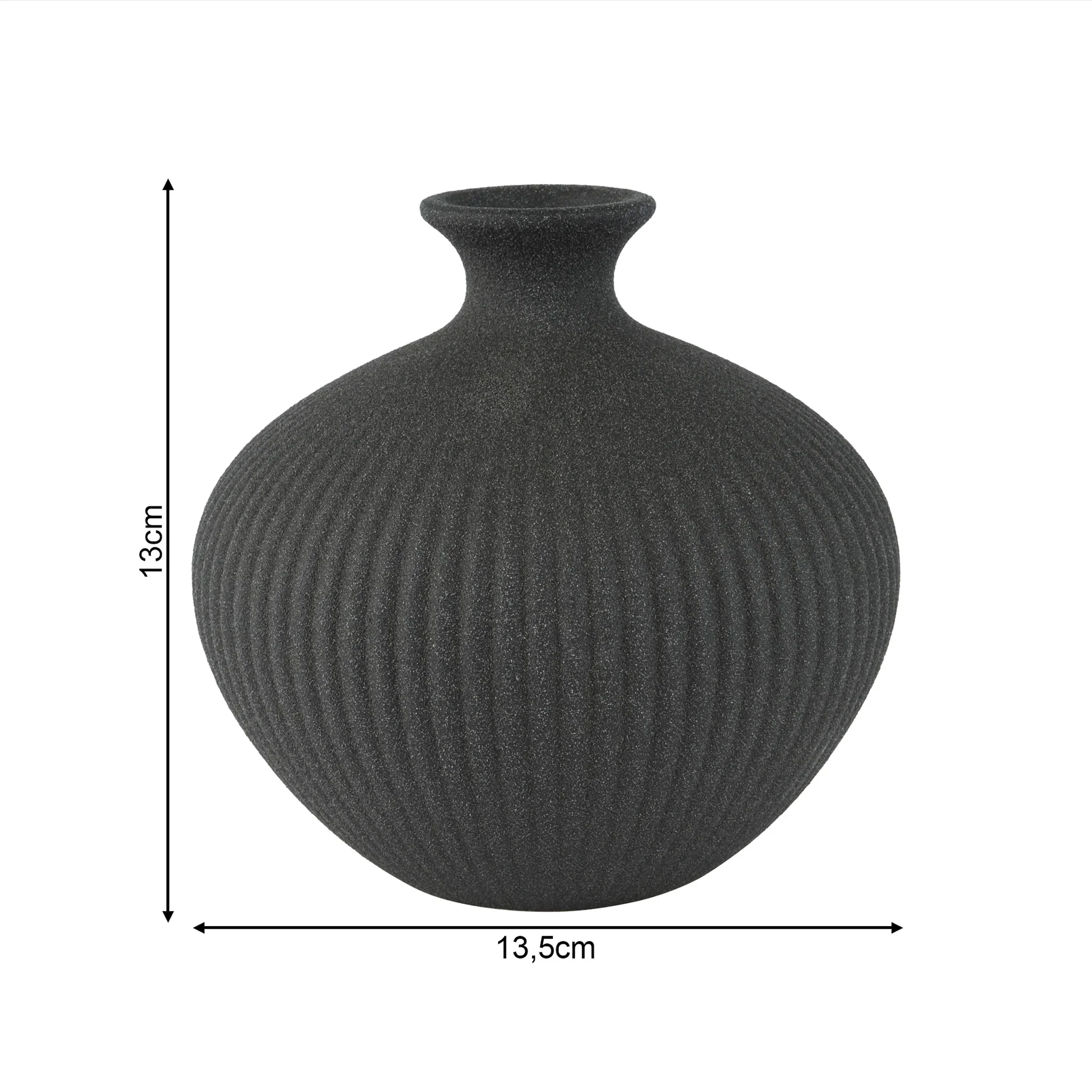 Ayous - Vaso decorativo a forma di giara in gres nero - Image 4