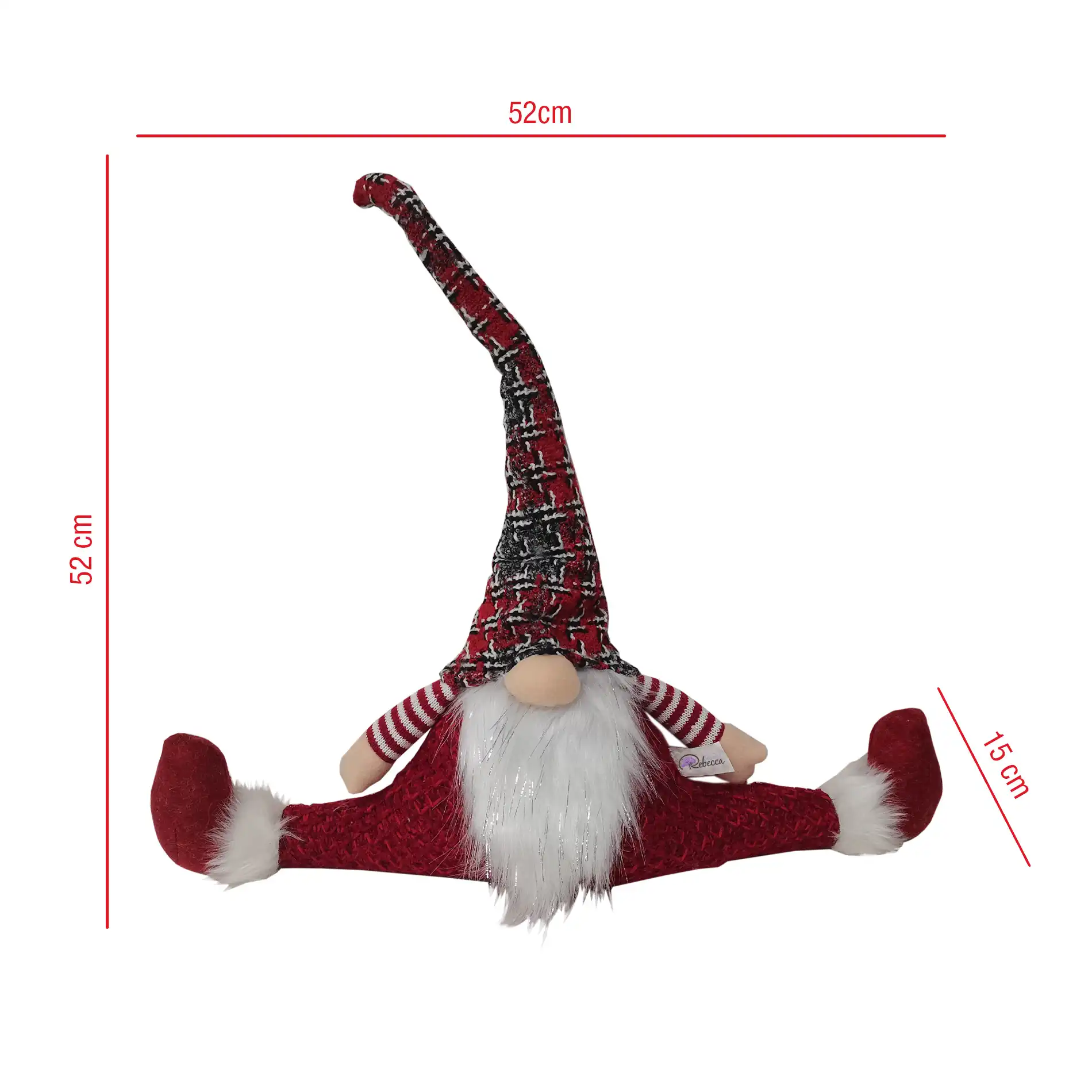 Babbo Natale fermaporta decorativo bianco e rosso - Image 4