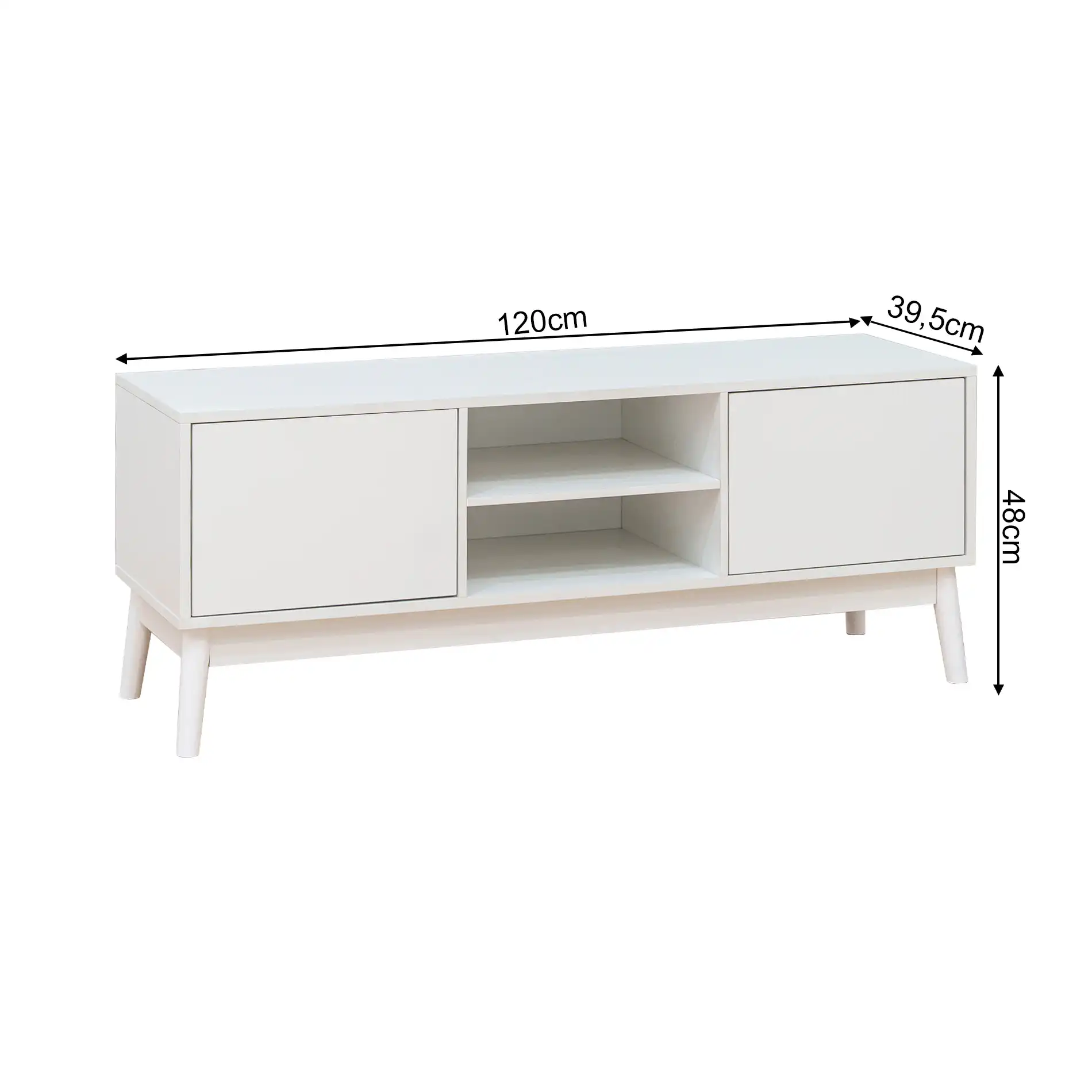 Bacopa - Credenza porta tv moderna bianca con 2 ante - Image 8