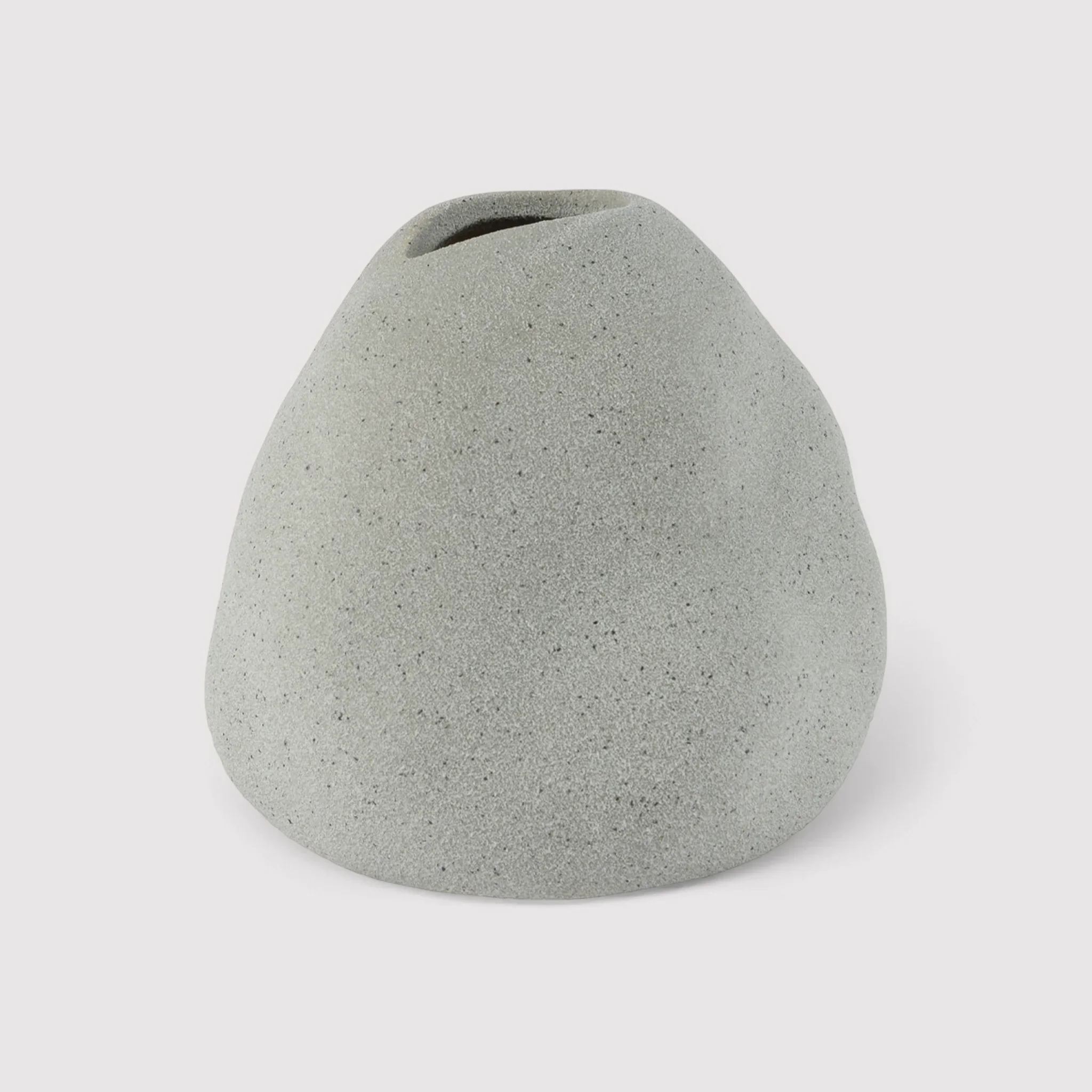 Badayer - Piccolo vaso decorativo da interno grigio in gres