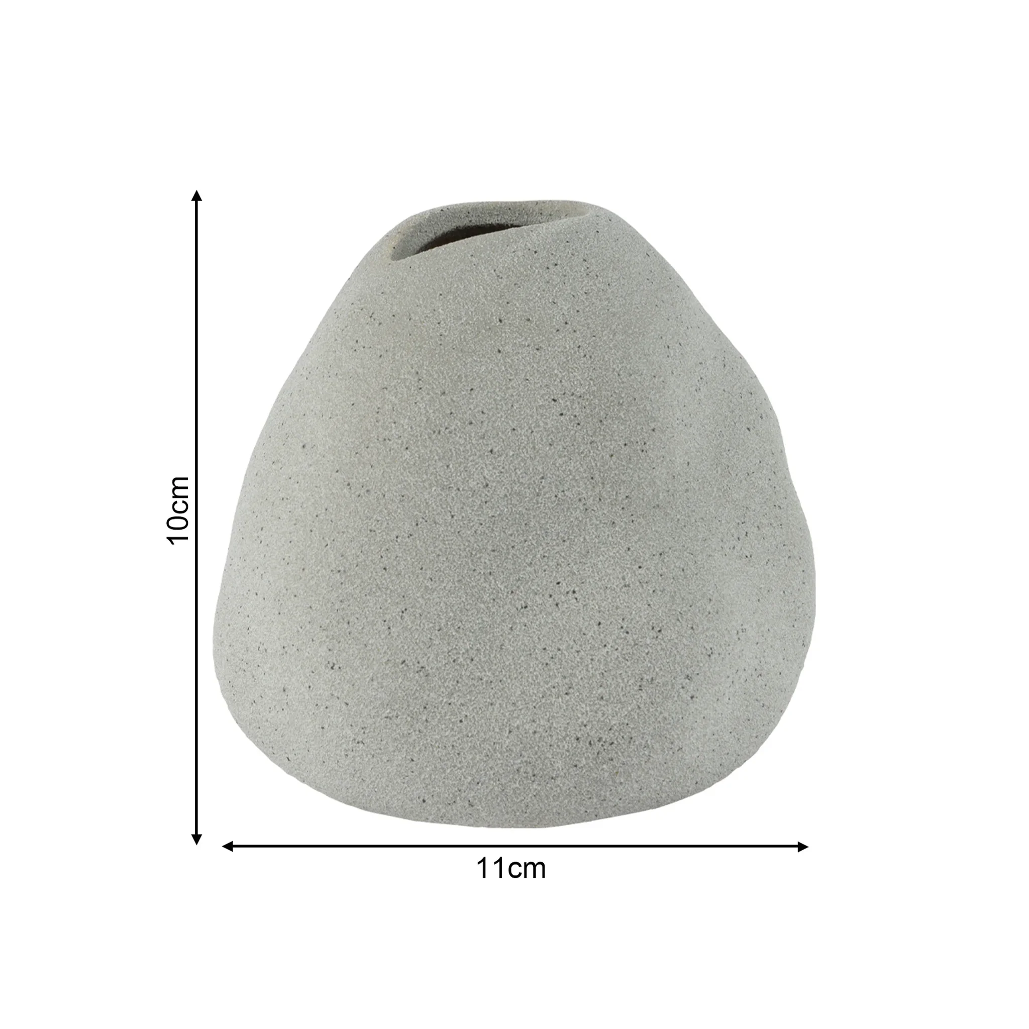 Badayer - Piccolo vaso decorativo da interno grigio in gres - Image 4