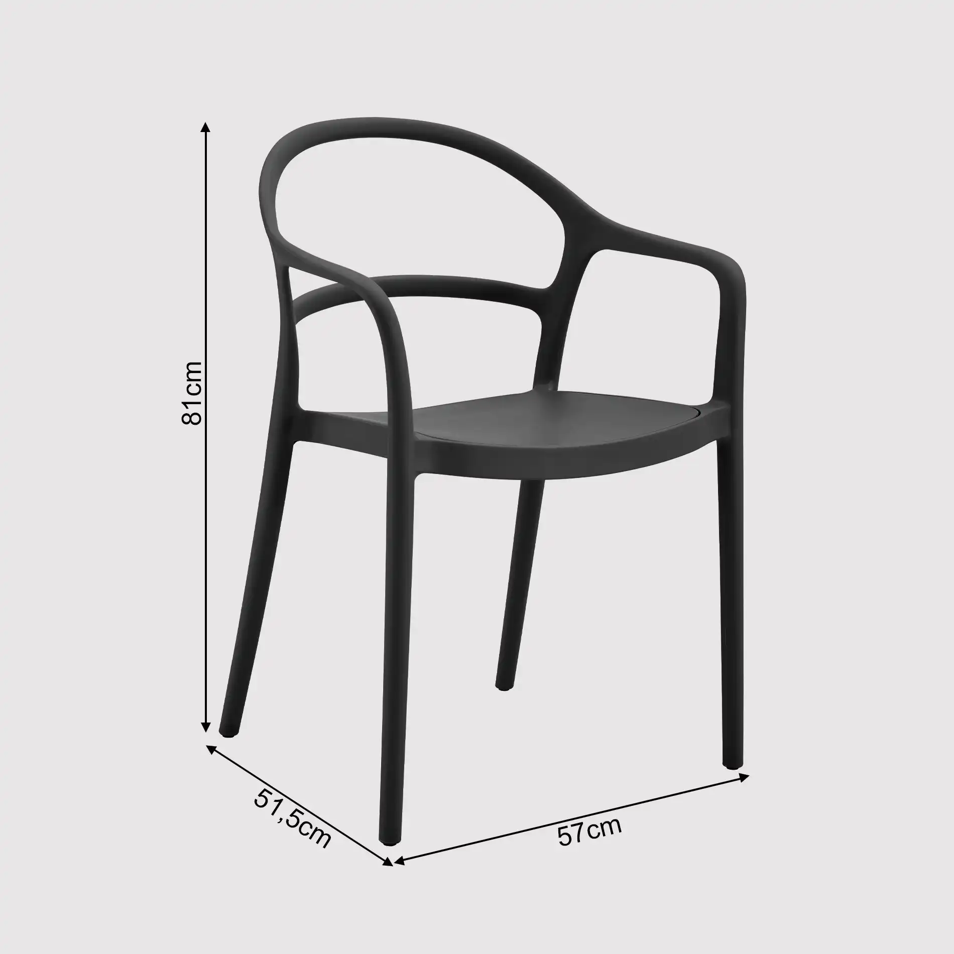 Baloot - Sedia impilabile nera per casa moderna o giardino - Image 10
