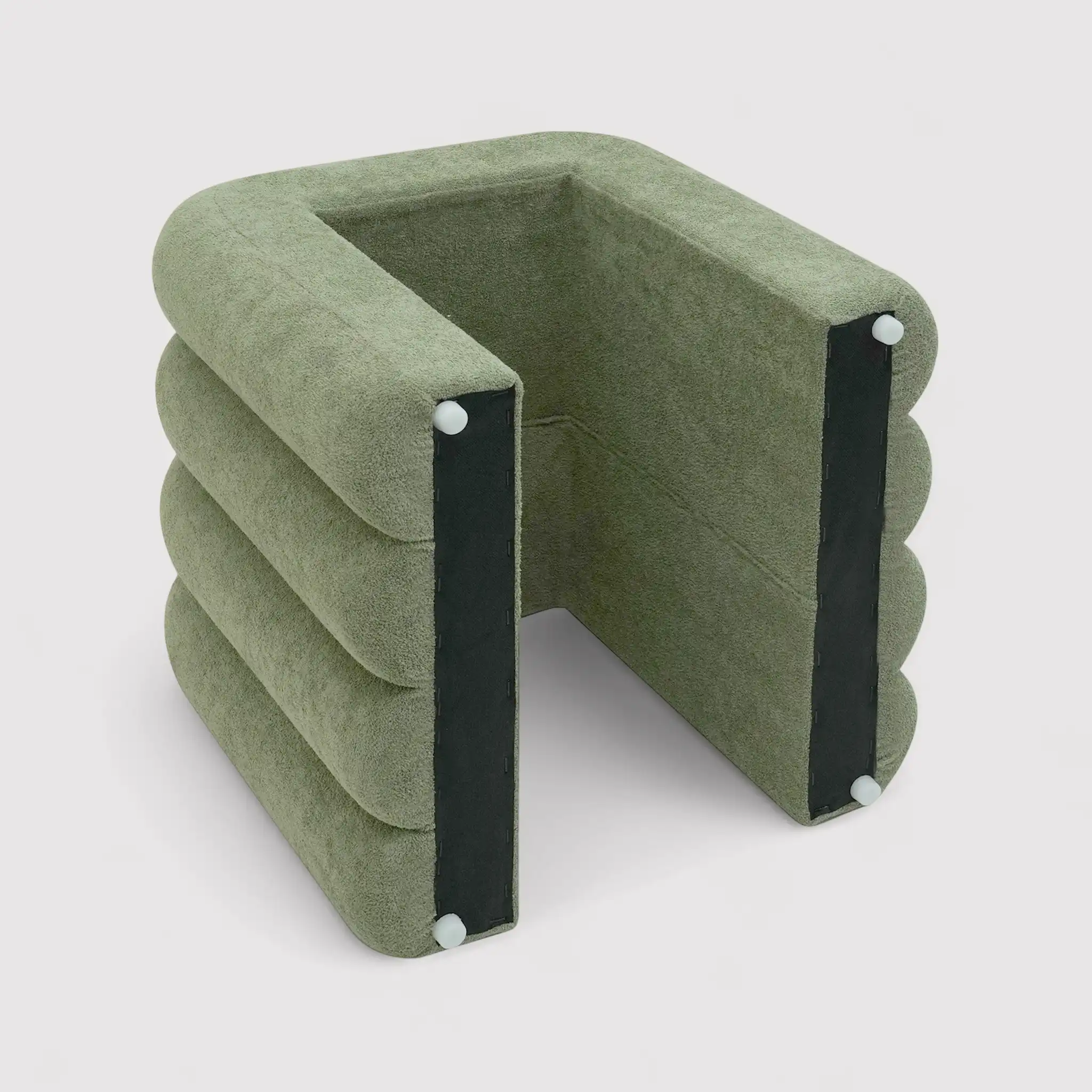 Bamya - Set 2 pouf decorativi di design verde scuro - Image 8