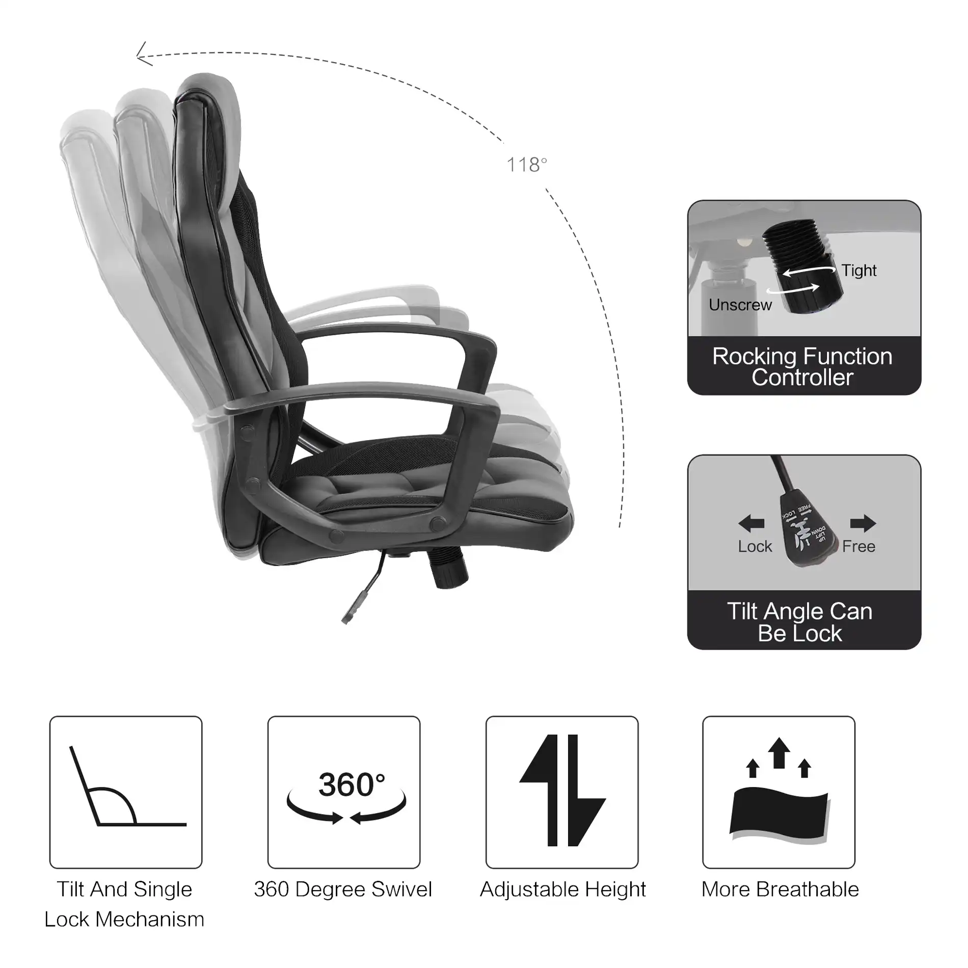 Banksia - Sedia da gaming ergonomica in pelle sintetica - Image 6