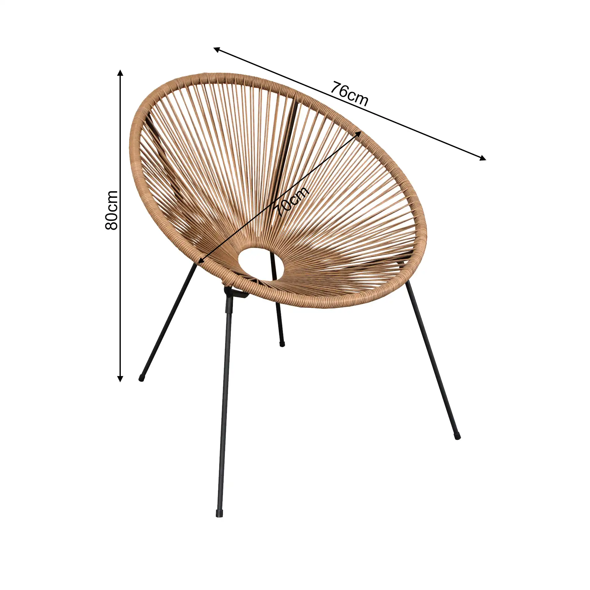 Batikh - Sedia relax da esterno beige con seduta ovale - Image 5