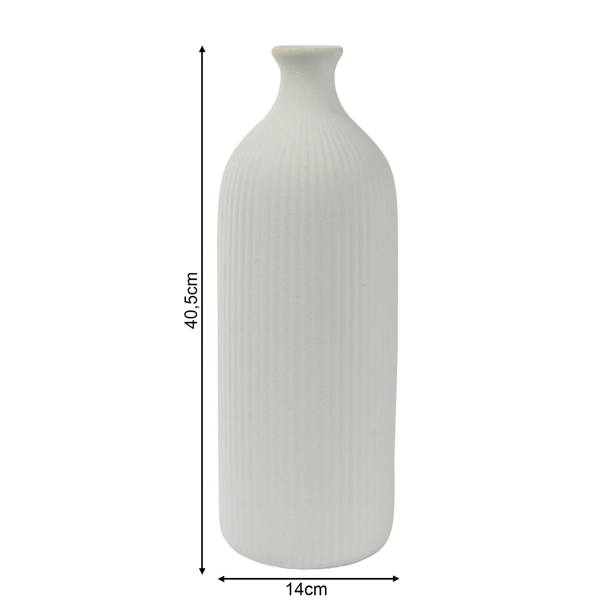 Bilinga - Vaso decorativo alto e stretto in gres bianco - Image 3
