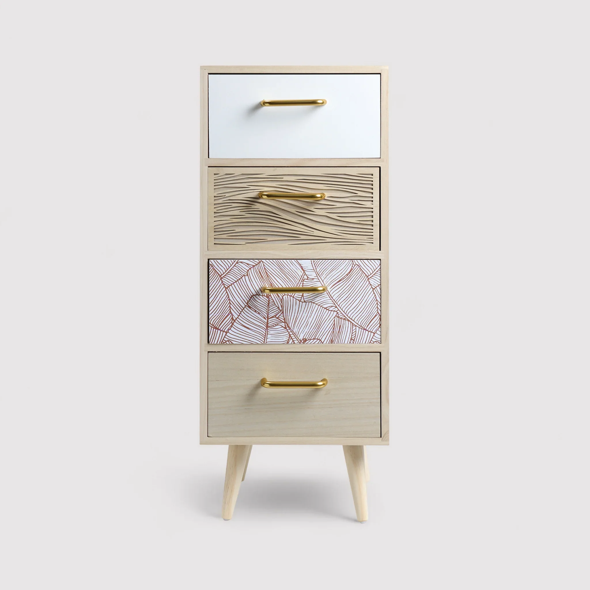 Bixa - Cassettiera per bagno color legno chiaro con 4 cassetti - Image 3
