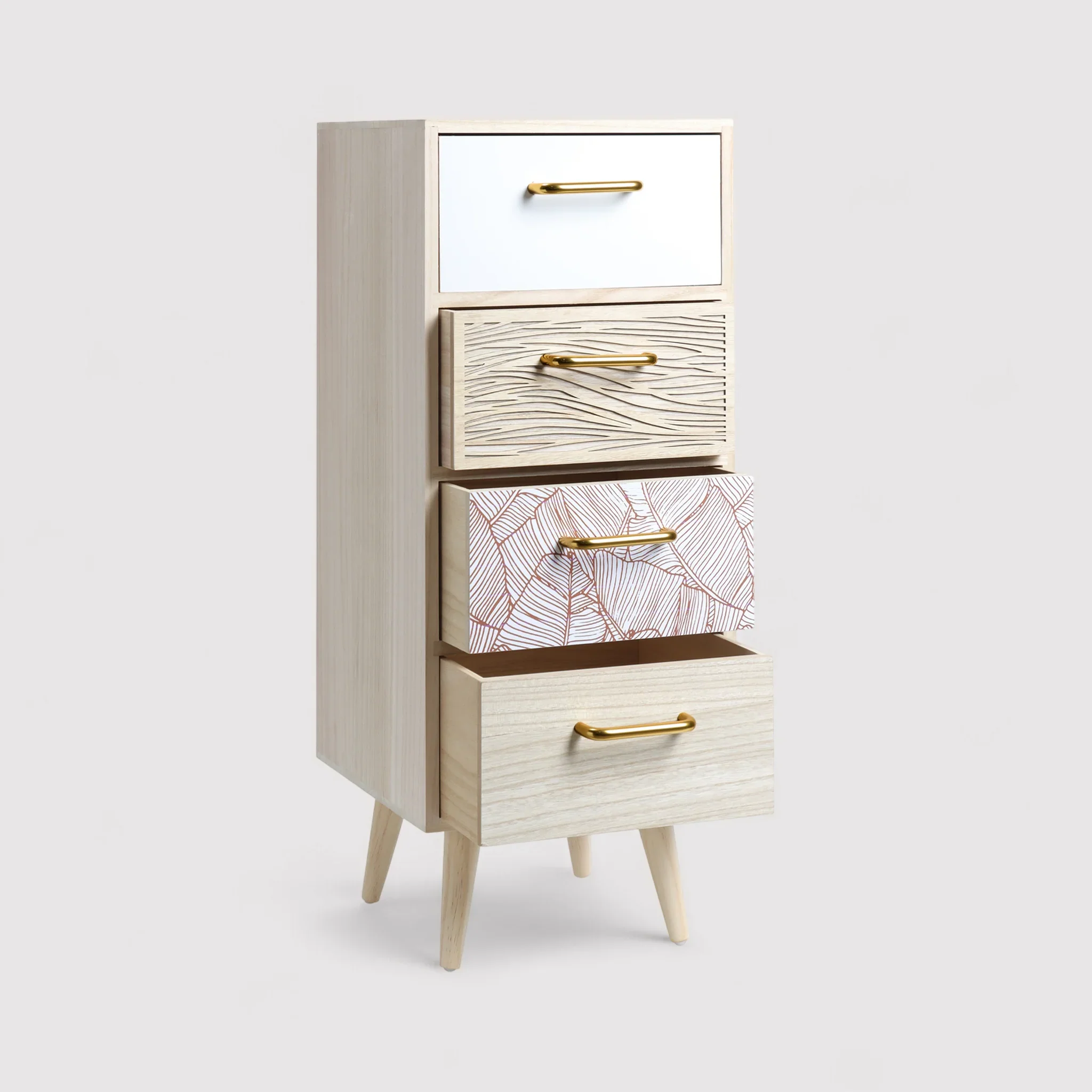Bixa - Cassettiera per bagno color legno chiaro con 4 cassetti - Image 4