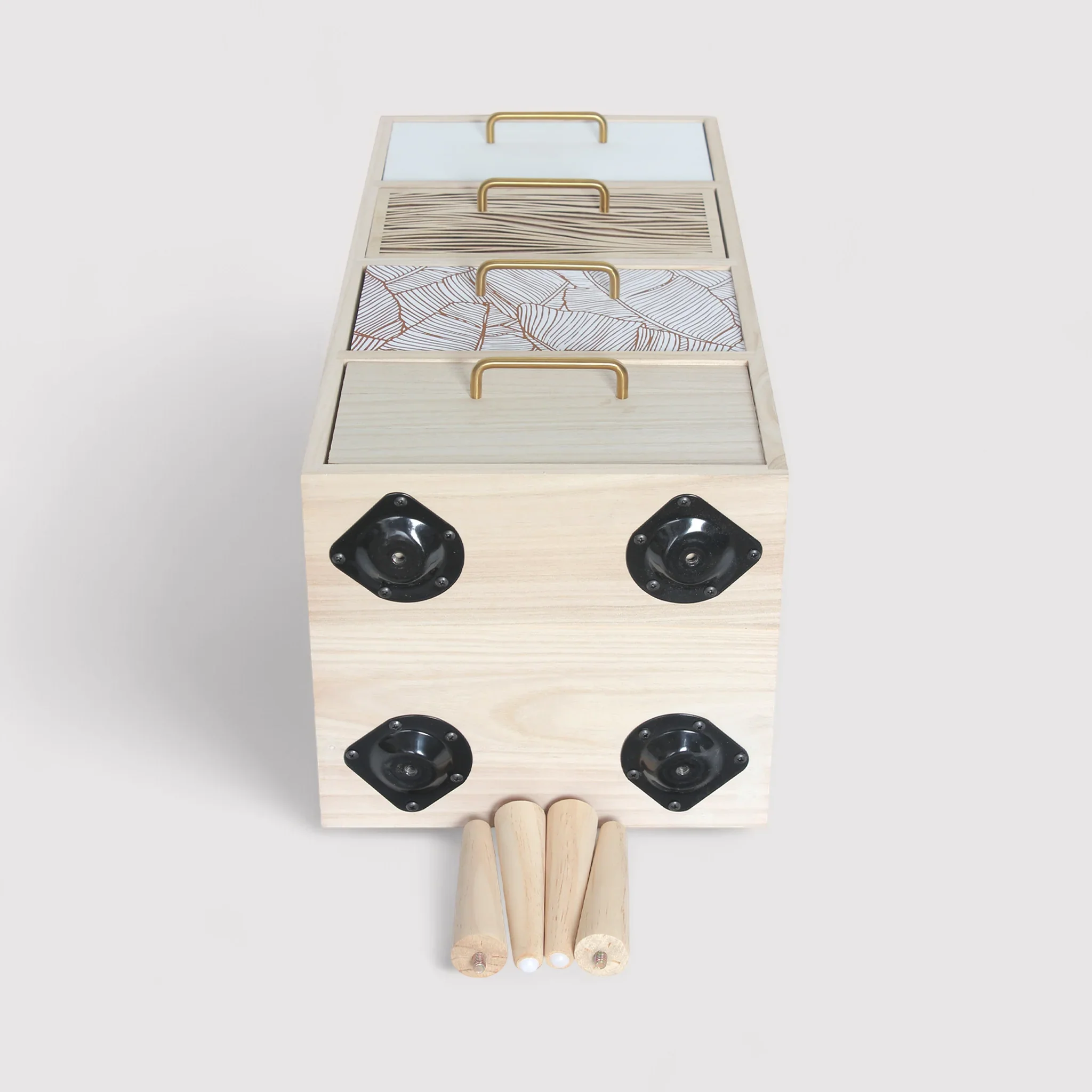 Bixa - Cassettiera per bagno color legno chiaro con 4 cassetti - Image 6