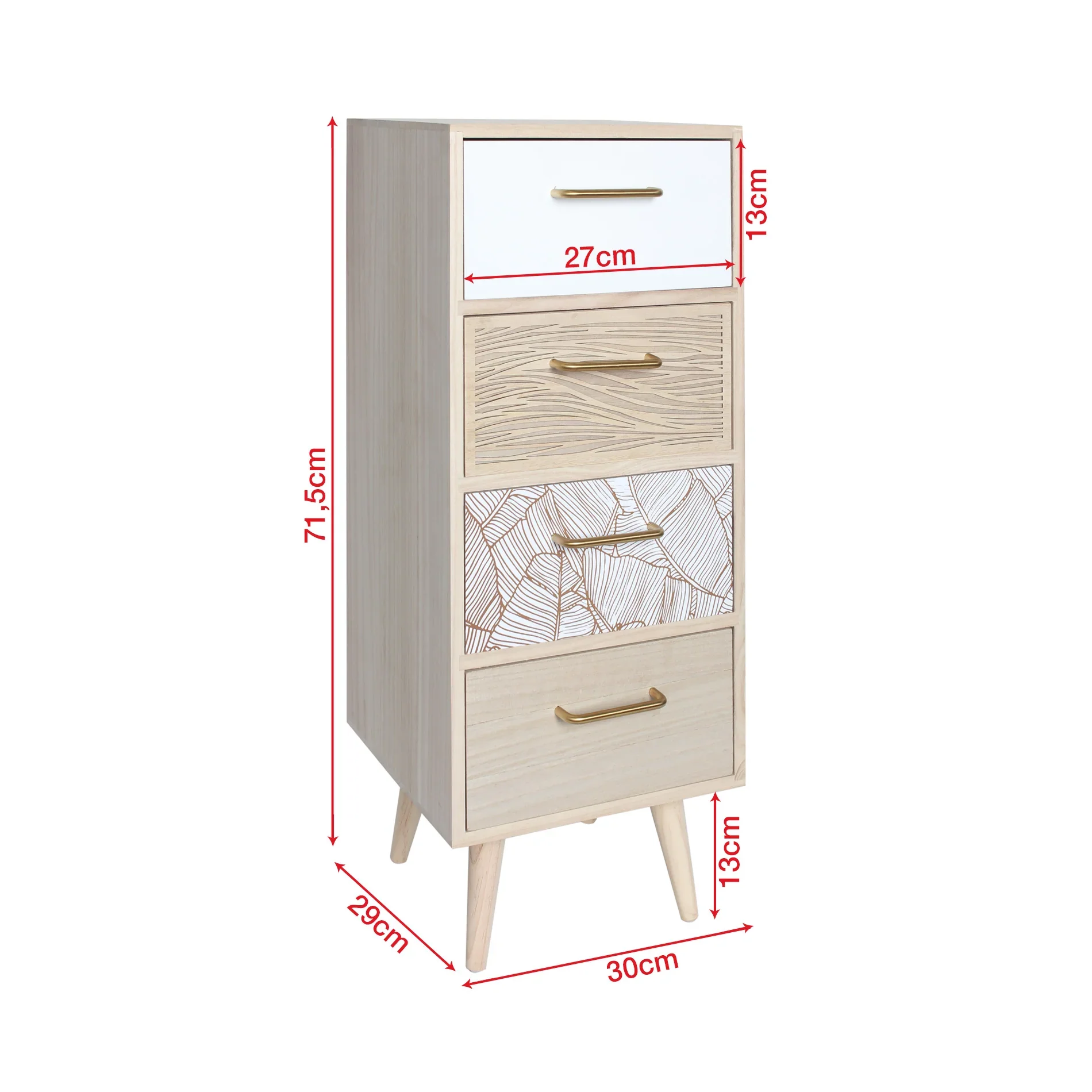 Bixa - Cassettiera per bagno color legno chiaro con 4 cassetti - Image 8