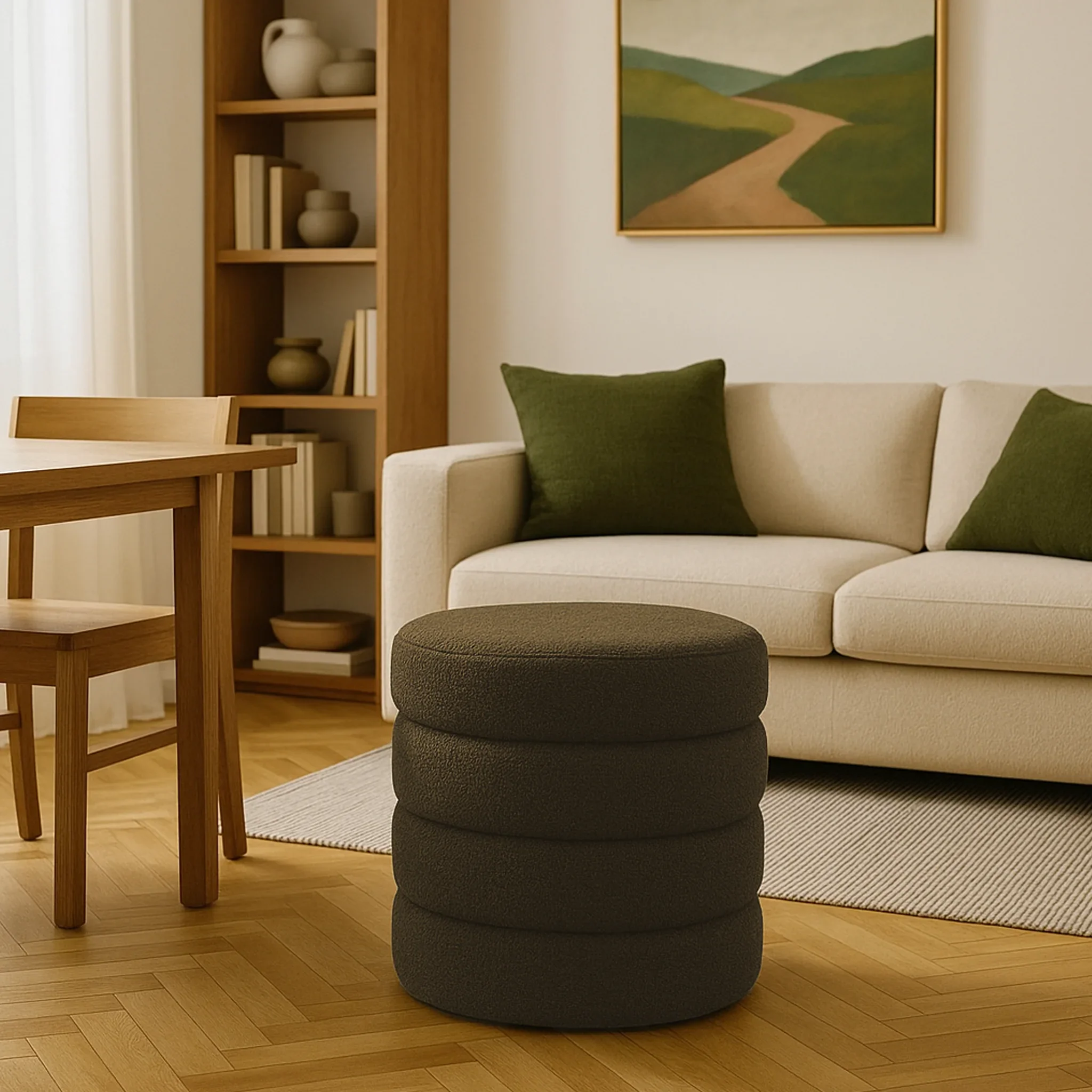Bunya - Pouf contenitore rotondo moderno - Image 2