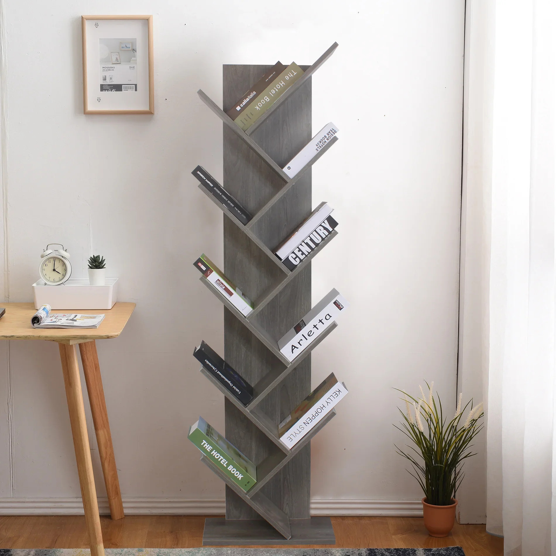 Camaedora - Libreria in stile urban grigia con 10 ripiani - Image 2