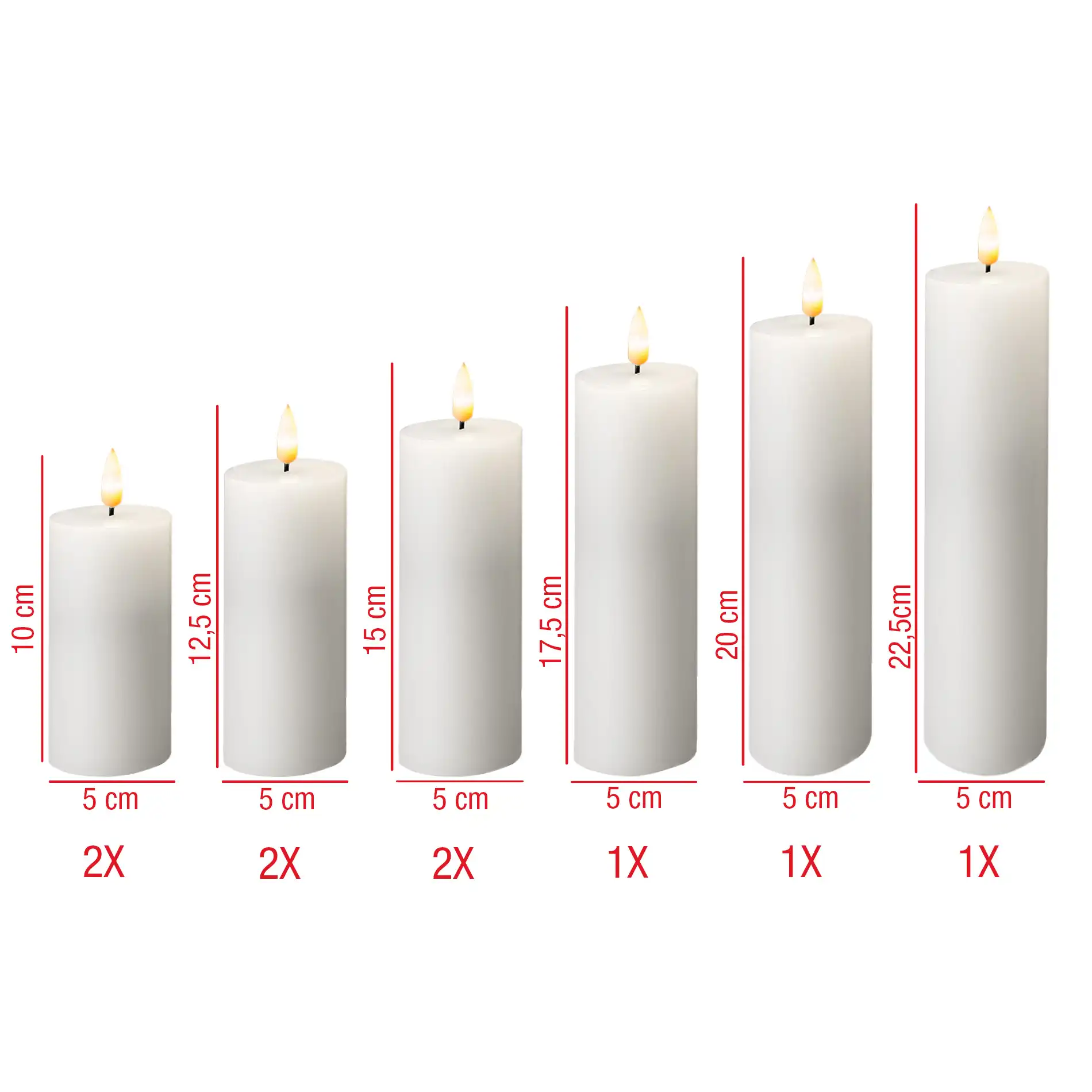 Camphor - Set di 9 candele a led bianche con telecomando - Image 6