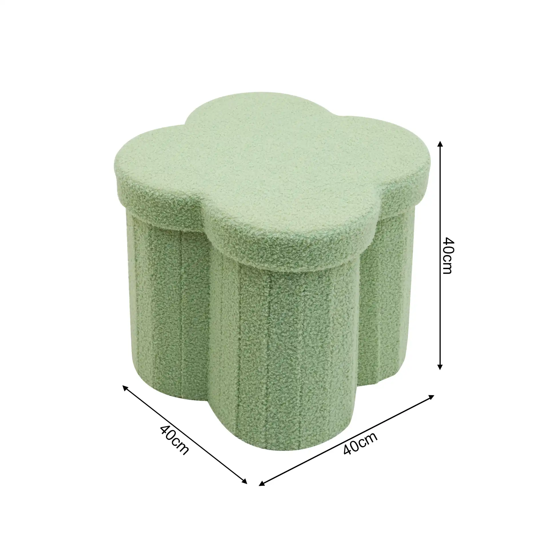 Carob - Pouf pieghevole contenitore verde a tema nuvola - Image 8
