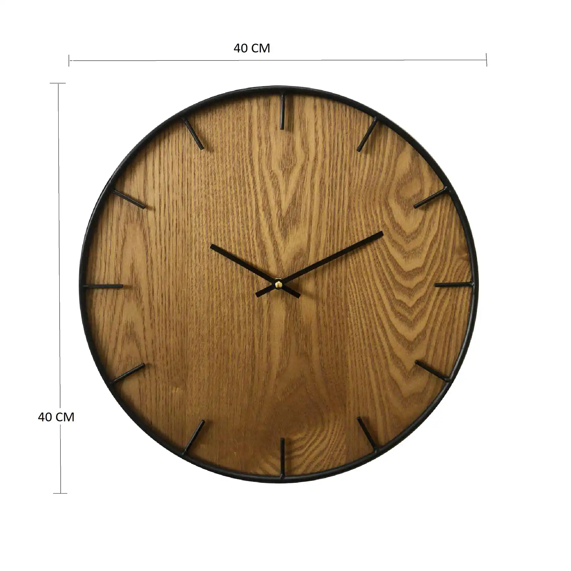 Castano - Orologio da parete moderno nero e color legno - Image 6