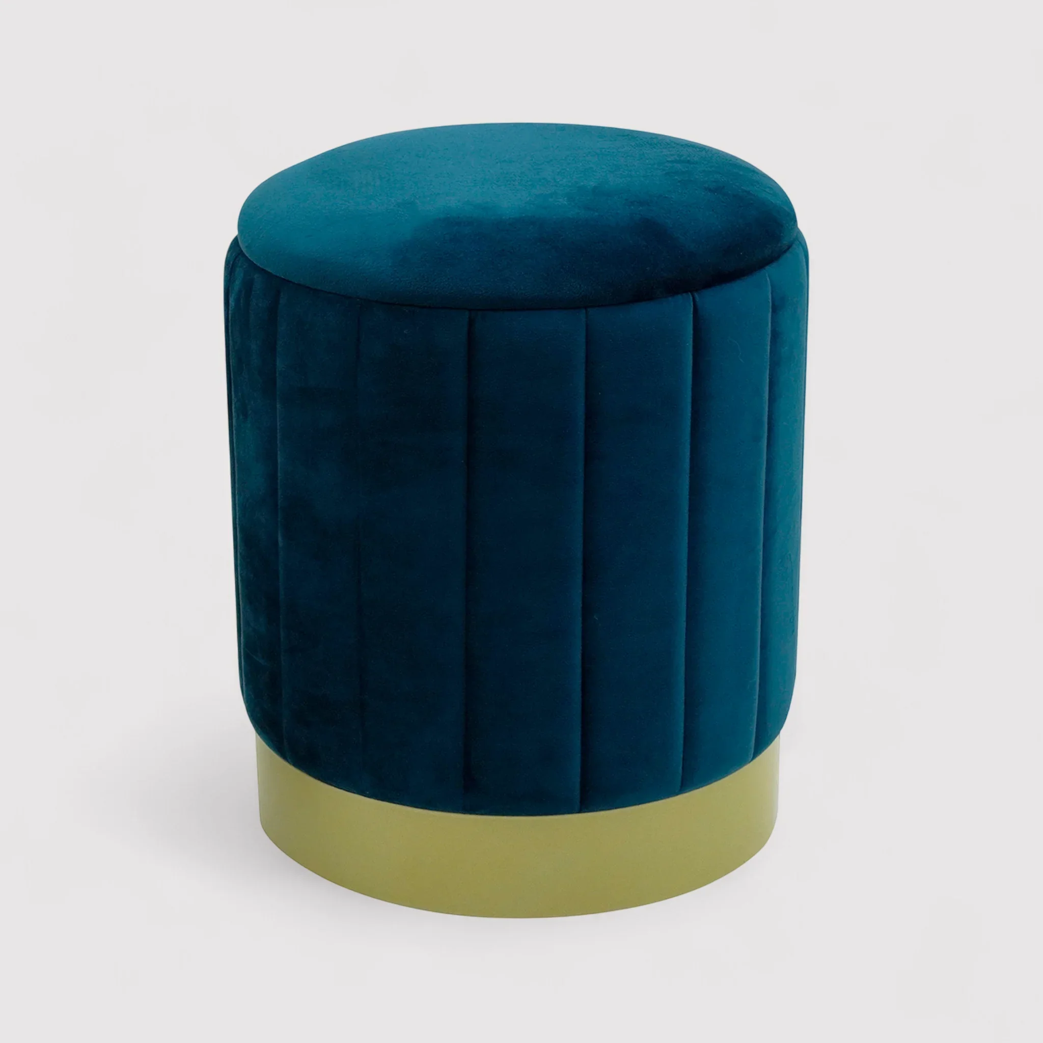 Cedrela - Set di 2 pouf poggiapiedi blu petrolio con contenitore - Image 3