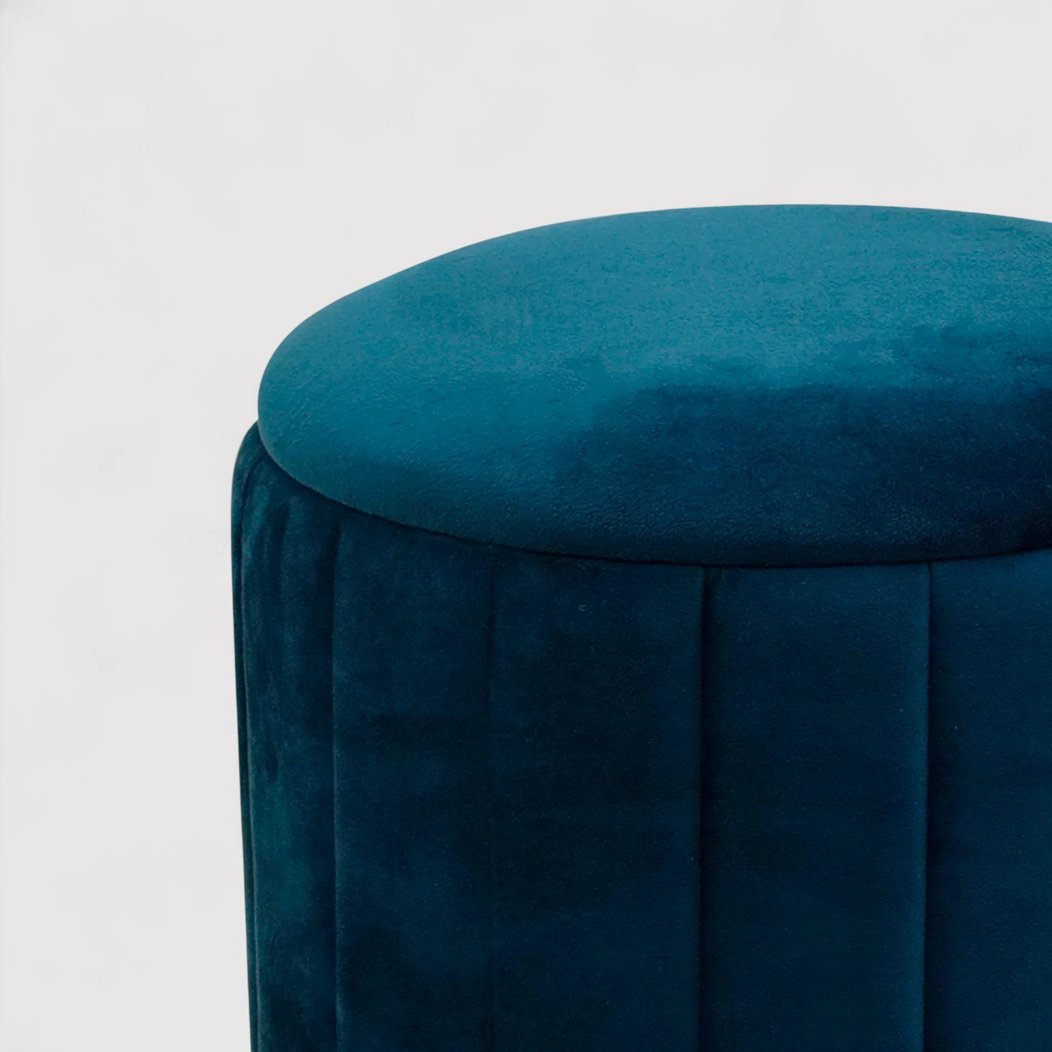 Cedrela - Set di 2 pouf poggiapiedi blu petrolio con contenitore - Image 5