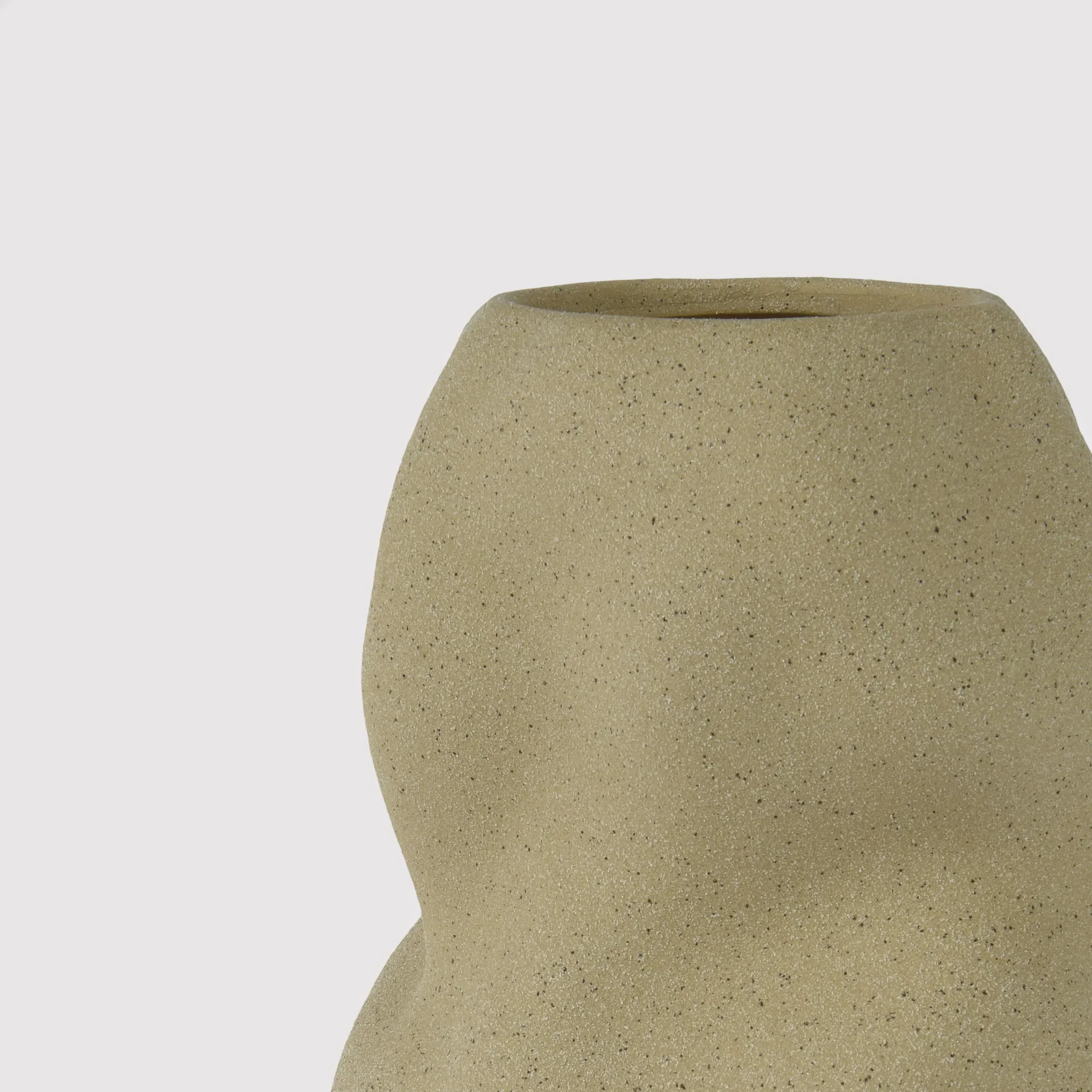 Centaurea - Vaso design da decorazione in gres beige sabbia - Image 3
