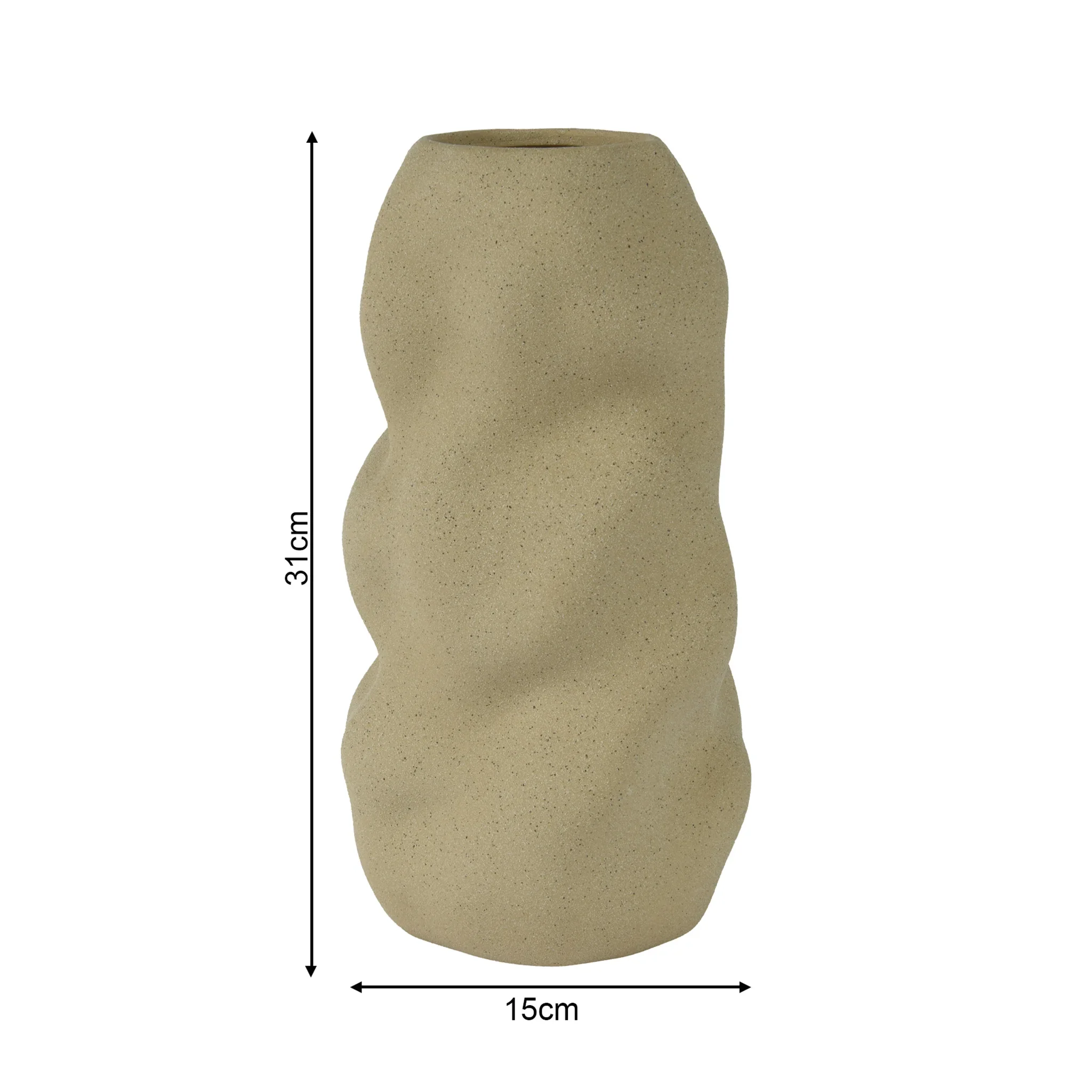Centaurea - Vaso design da decorazione in gres beige sabbia - Image 4