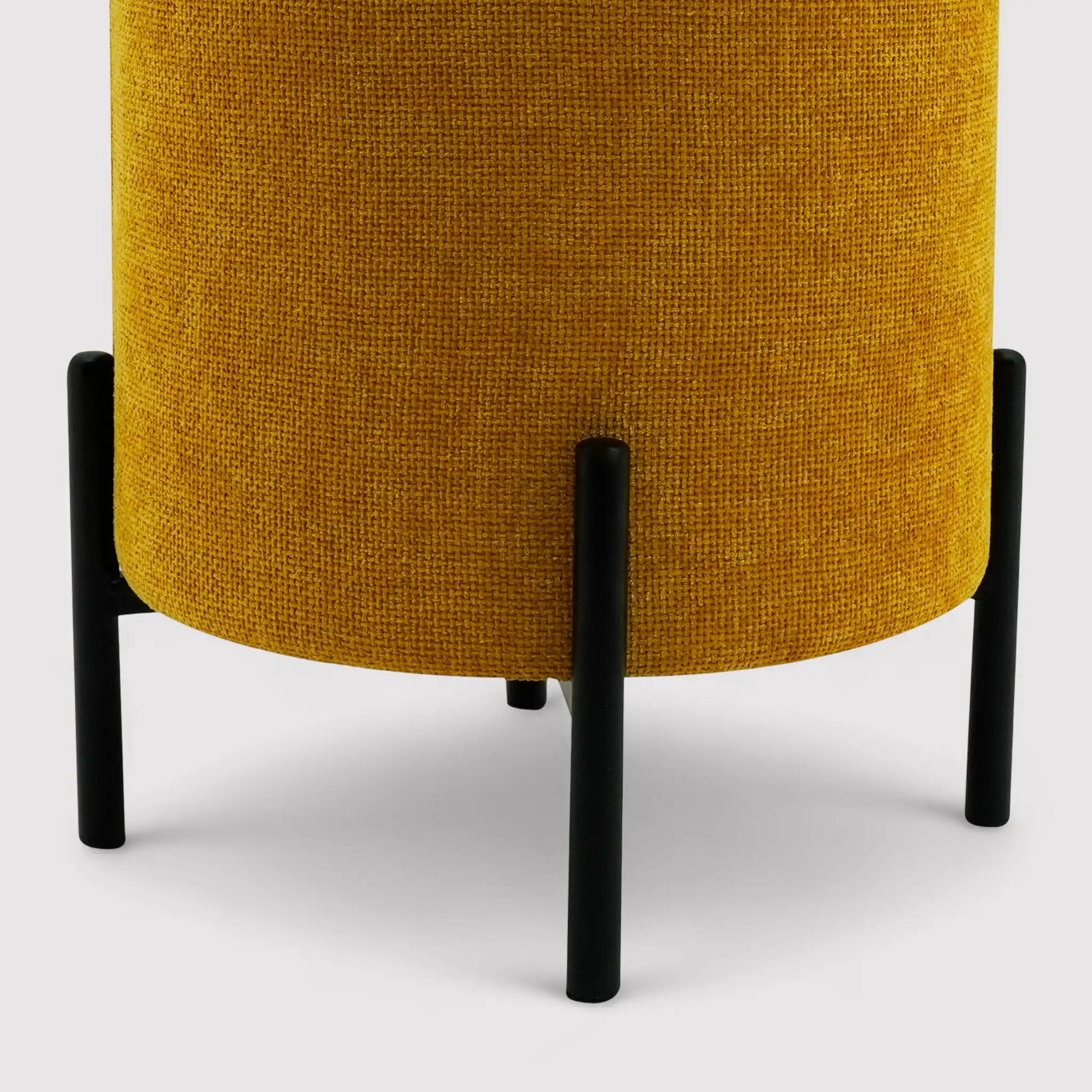 Cerro - Pouf sgabello giallo senape con piedi in acciaio - Image 4