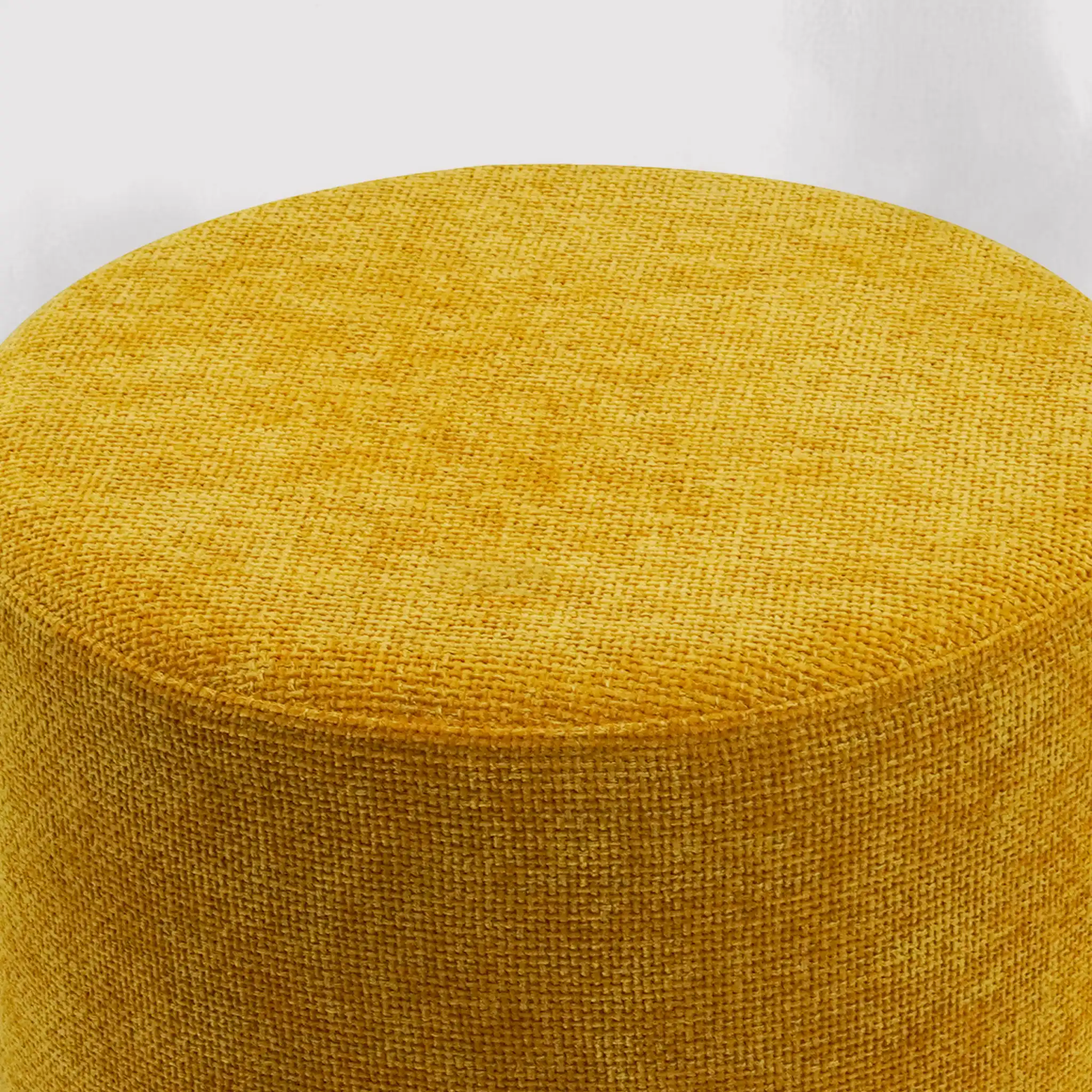 Cerro - Pouf sgabello giallo senape con piedi in acciaio - Image 5