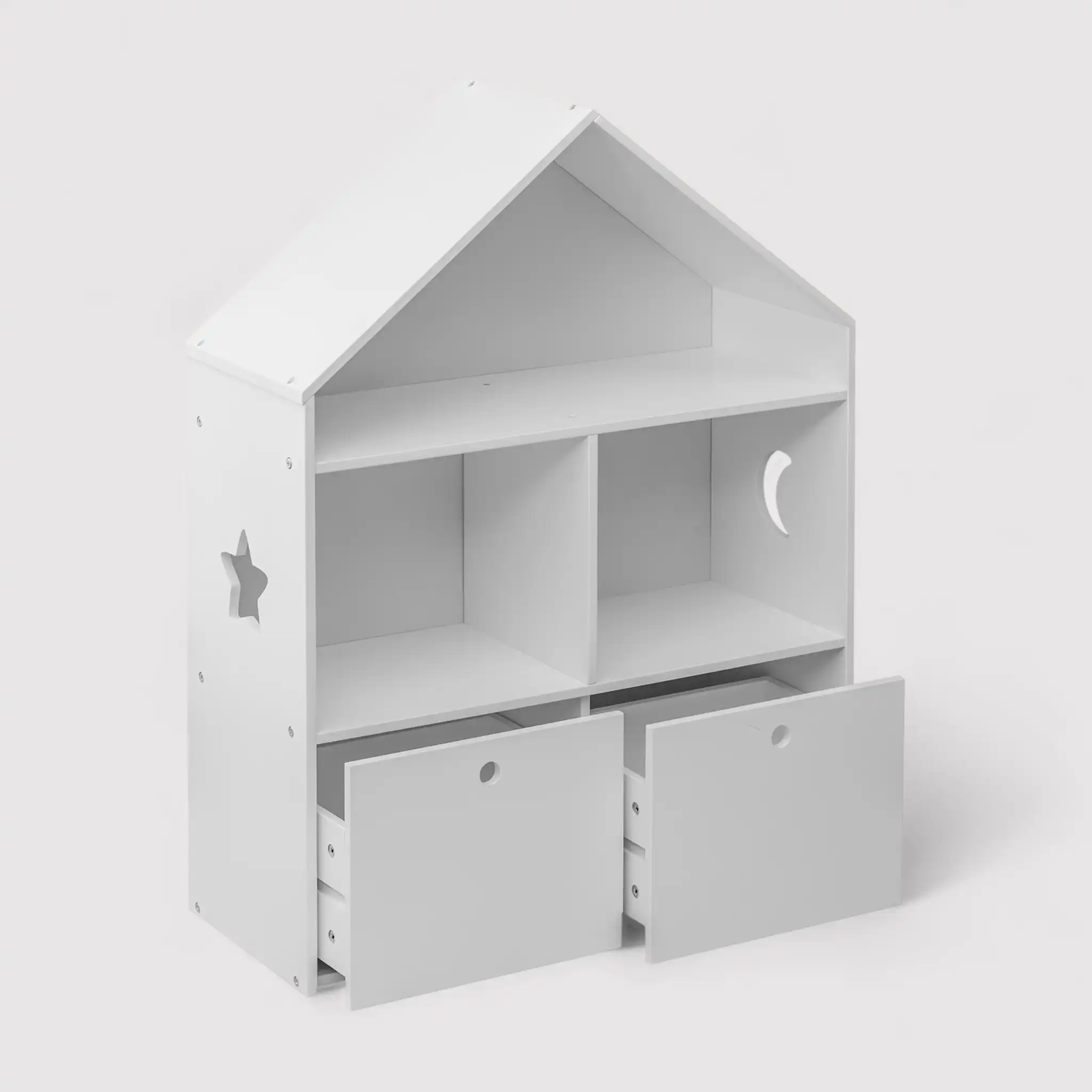 Corokia - Libreria montessoriana bianca con 2 scaffali e 2 cassetti - Image 4