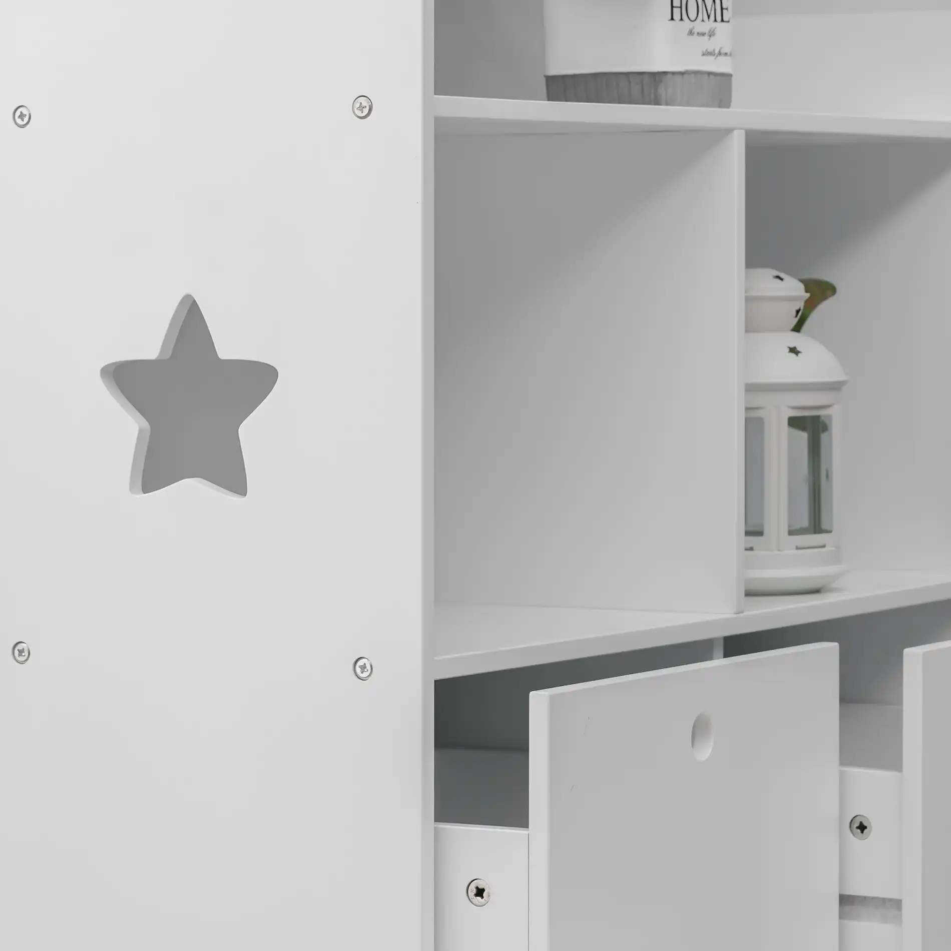 Corokia - Libreria montessoriana bianca con 2 scaffali e 2 cassetti - Image 6
