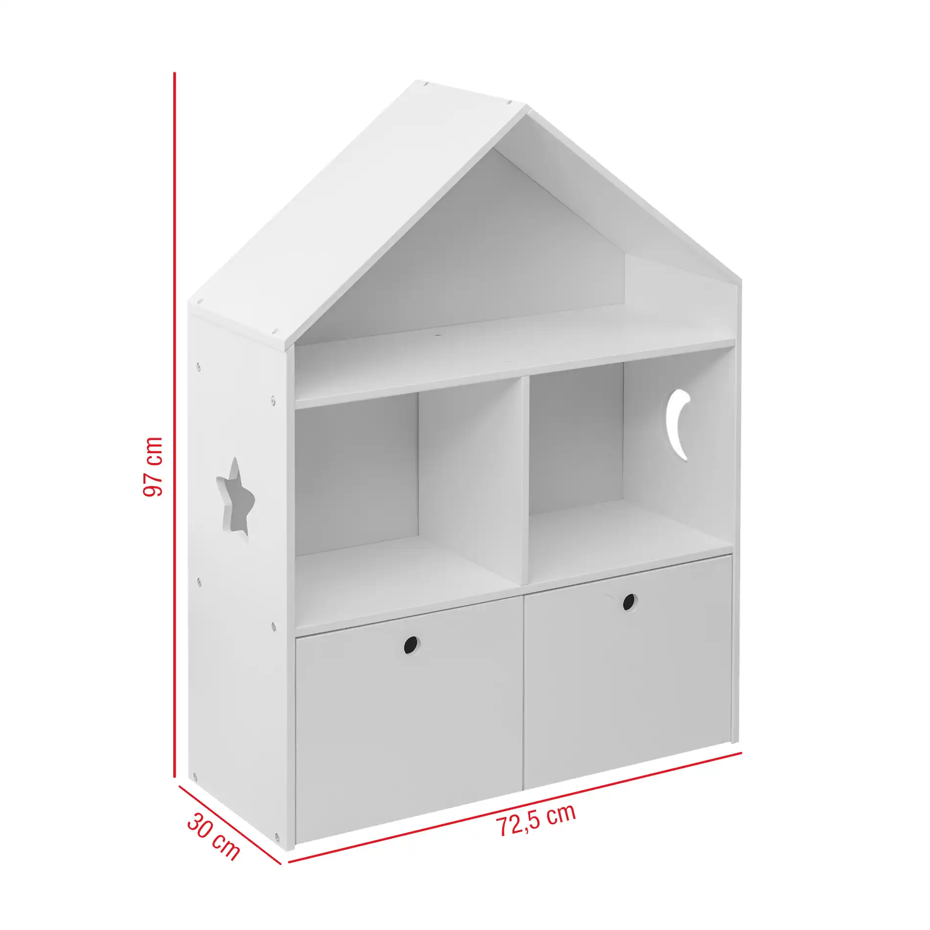 Corokia - Libreria montessoriana bianca con 2 scaffali e 2 cassetti - Image 9