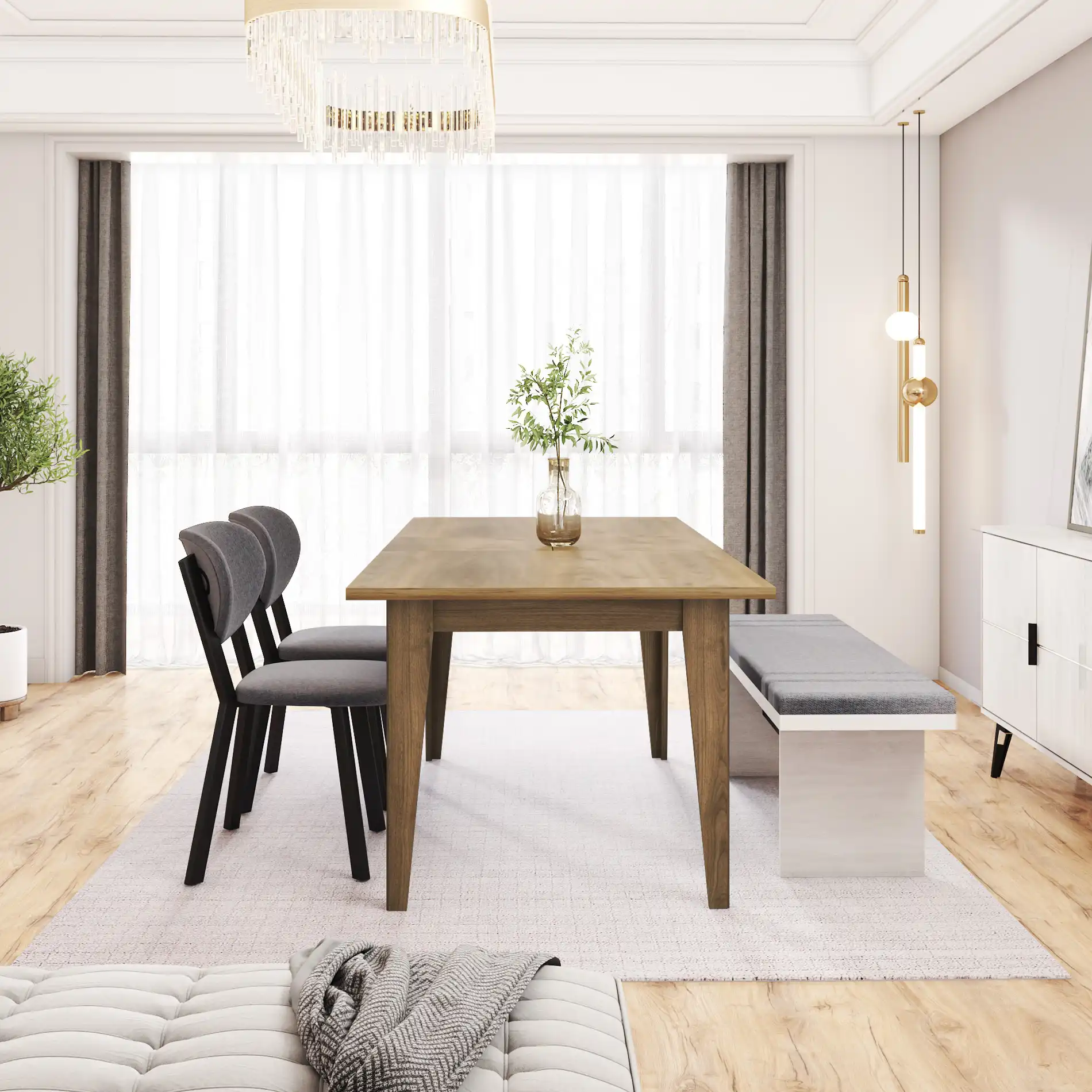 Dabema - Tavolo estensibile marrone scuro per sala da pranzo - Image 3