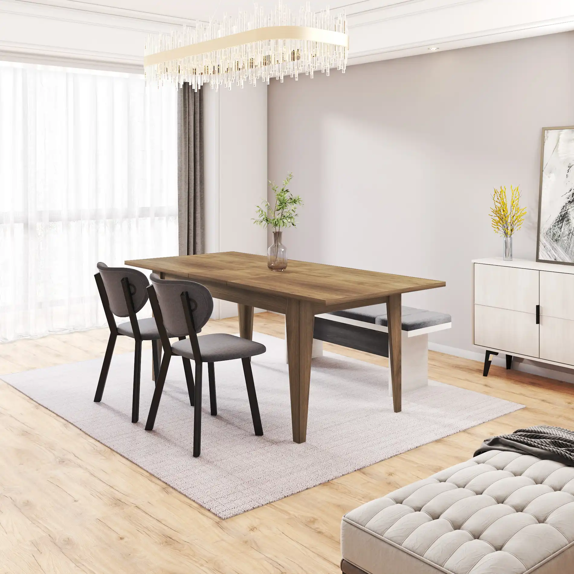 Dabema - Tavolo estensibile marrone scuro per sala da pranzo - Image 4