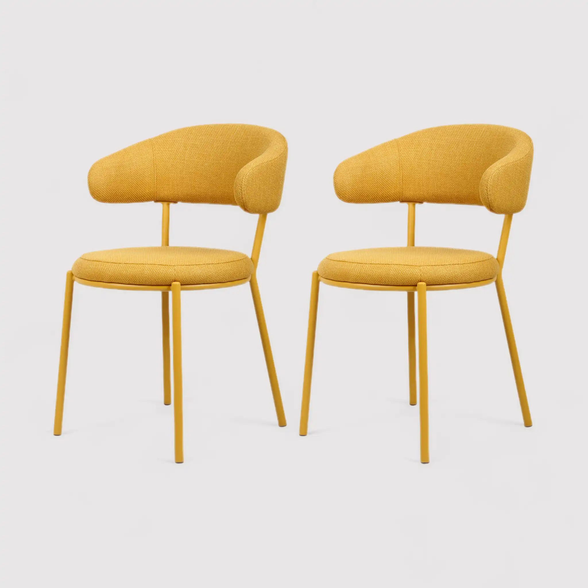 Dablen - Set 2 sedie da soggiorno imbottite giallo senape - Image 3