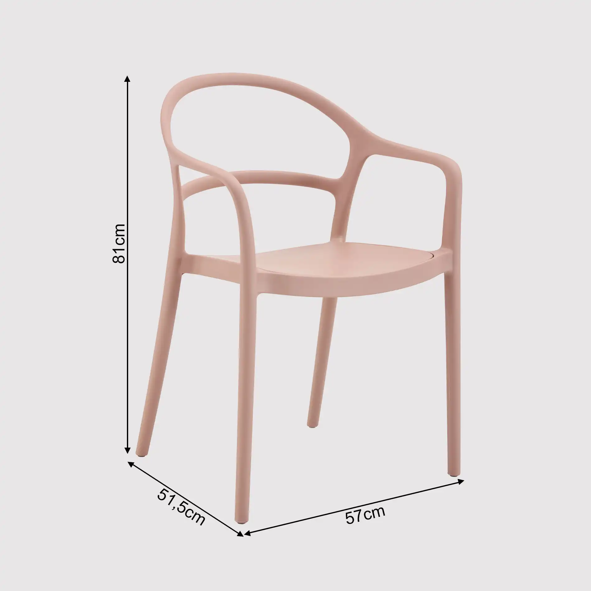 Dahyl - Sedia rosa impilabile da interno o giardino - Image 9