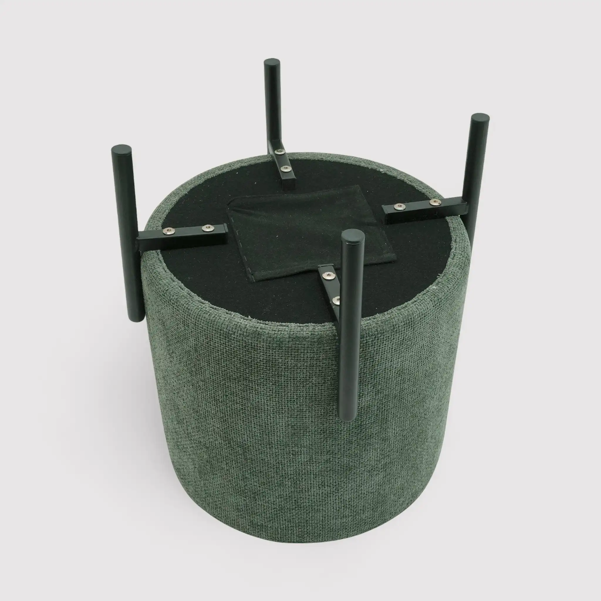 Daikon - Pouf sgabello tondo verde scuro in stile moderno - Image 6